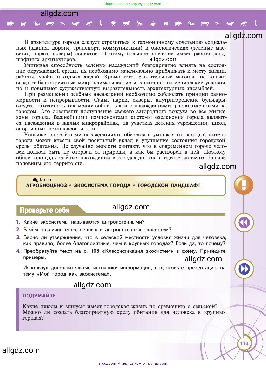 Биология, 11 класс Учебник, авторы: Пасечник Владимир Васильевич, Каменский Андрей Александрович, Рубцов Александр Михайлович, Швецов Глеб Геннадьевич, Абовян Леван Арташесович, Гапонюк Зоя Георгиевна, издательство Просвещение, Москва, 2019, страница 113