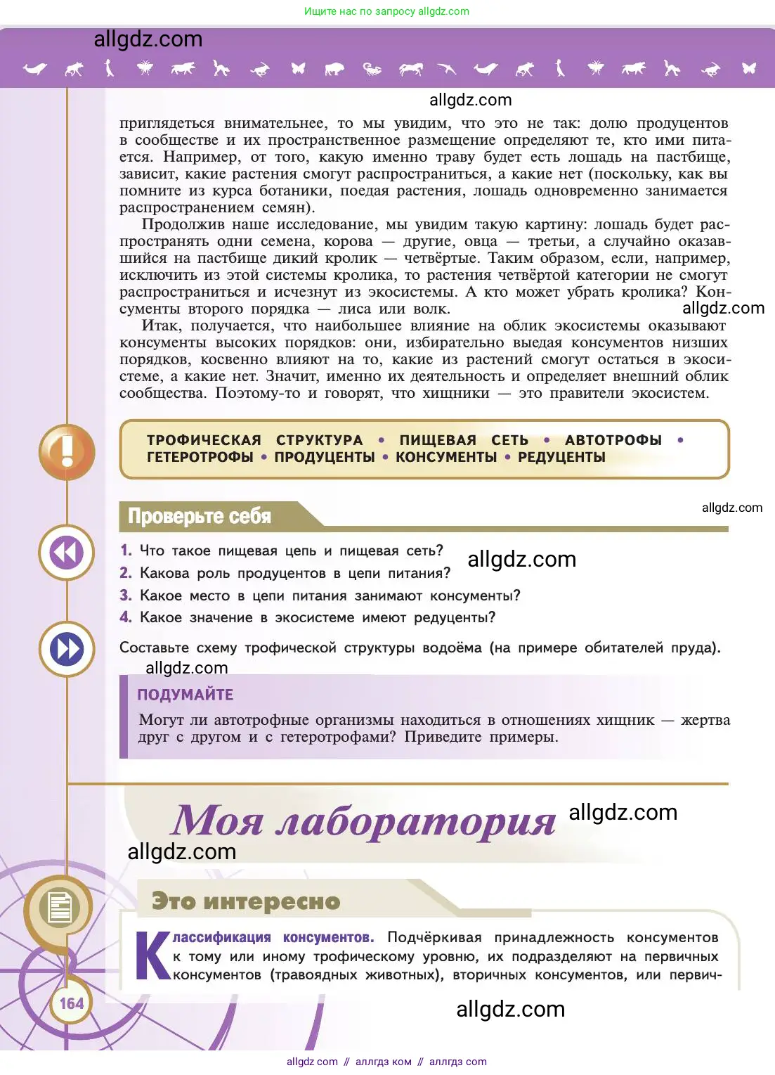 Биология, 11 класс Учебник, авторы: Пасечник Владимир Васильевич, Каменский Андрей Александрович, Рубцов Александр Михайлович, Швецов Глеб Геннадьевич, Абовян Леван Арташесович, Гапонюк Зоя Георгиевна, издательство Просвещение, Москва, 2019, страница 164
