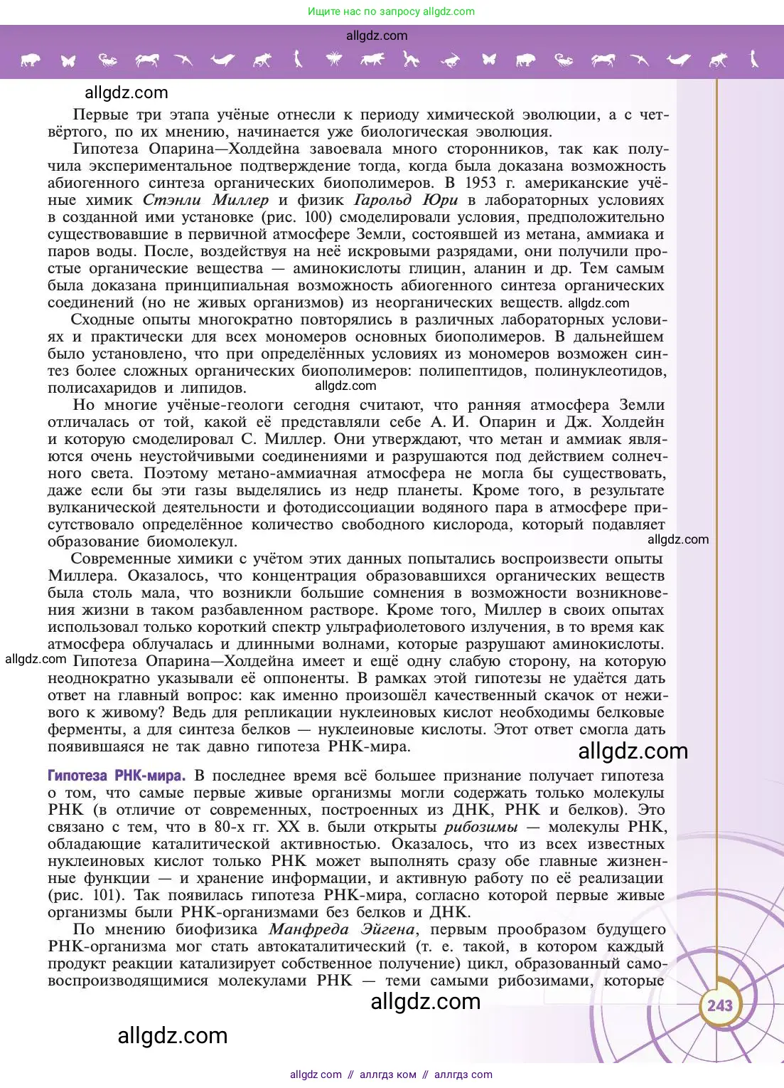 Биология, 11 класс Учебник, авторы: Пасечник Владимир Васильевич, Каменский Андрей Александрович, Рубцов Александр Михайлович, Швецов Глеб Геннадьевич, Абовян Леван Арташесович, Гапонюк Зоя Георгиевна, издательство Просвещение, Москва, 2019, страница 243