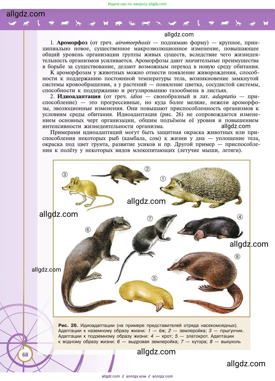 Биология, 11 класс Учебник, авторы: Пасечник Владимир Васильевич, Каменский Андрей Александрович, Рубцов Александр Михайлович, Швецов Глеб Геннадьевич, Абовян Леван Арташесович, Гапонюк Зоя Георгиевна, издательство Просвещение, Москва, 2019, страница 68