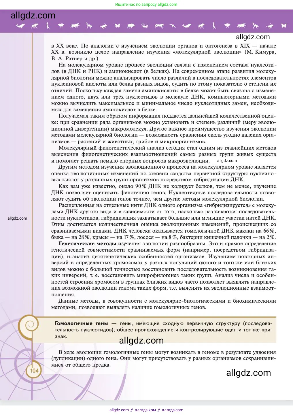 Биология, 11 класс Учебник, авторы: Пасечник Владимир Васильевич, Каменский Андрей Александрович, Рубцов Александр Михайлович, Швецов Глеб Геннадьевич, Абовян Леван Арташесович, Гапонюк Зоя Георгиевна, издательство Просвещение, Москва, 2023, страница 104