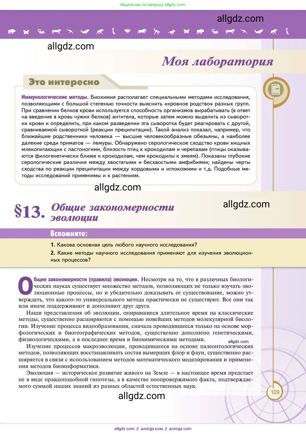 Биология, 11 класс Учебник, авторы: Пасечник Владимир Васильевич, Каменский Андрей Александрович, Рубцов Александр Михайлович, Швецов Глеб Геннадьевич, Абовян Леван Арташесович, Гапонюк Зоя Георгиевна, издательство Просвещение, Москва, 2023, страница 109