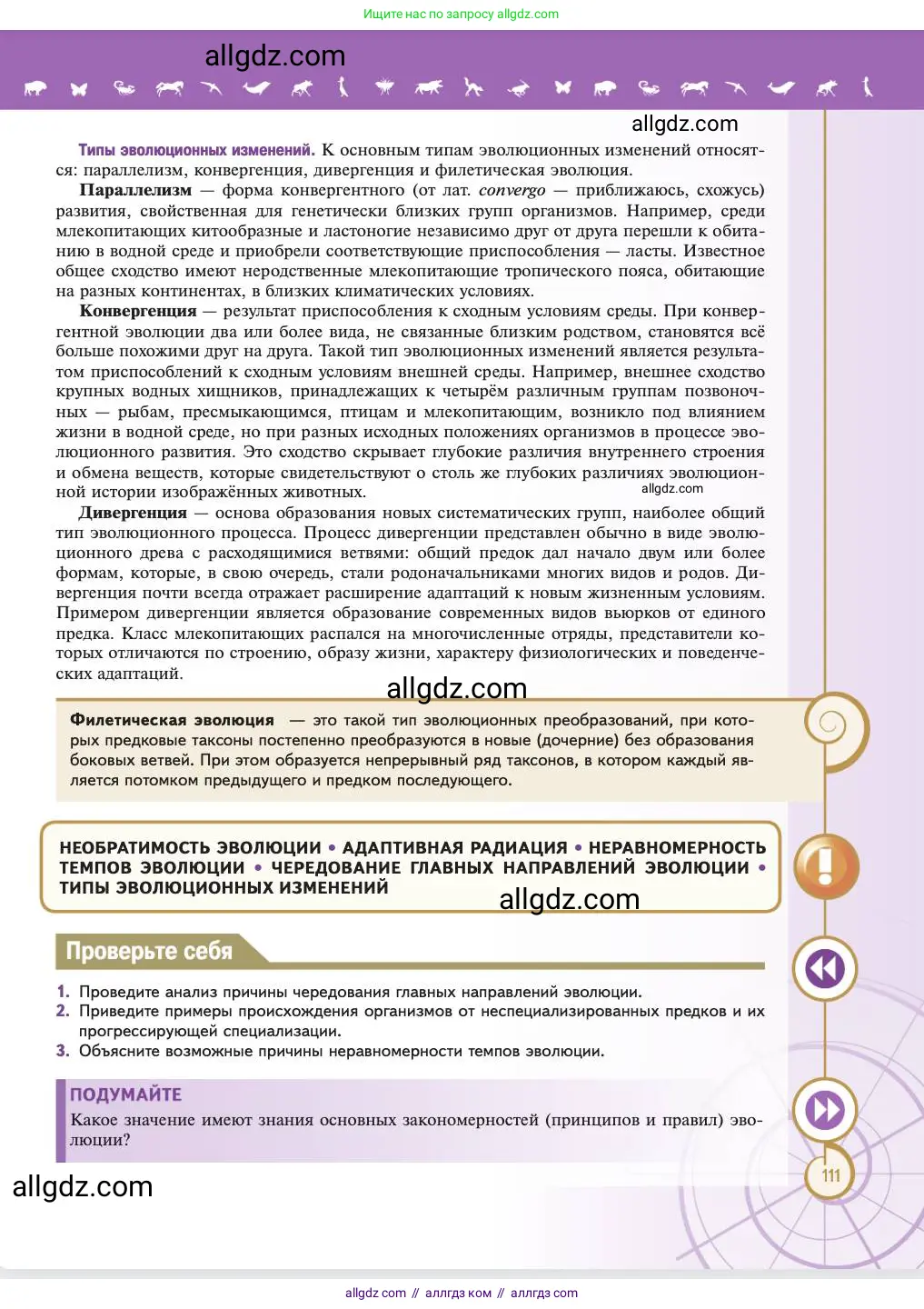Биология, 11 класс Учебник, авторы: Пасечник Владимир Васильевич, Каменский Андрей Александрович, Рубцов Александр Михайлович, Швецов Глеб Геннадьевич, Абовян Леван Арташесович, Гапонюк Зоя Георгиевна, издательство Просвещение, Москва, 2023, страница 111
