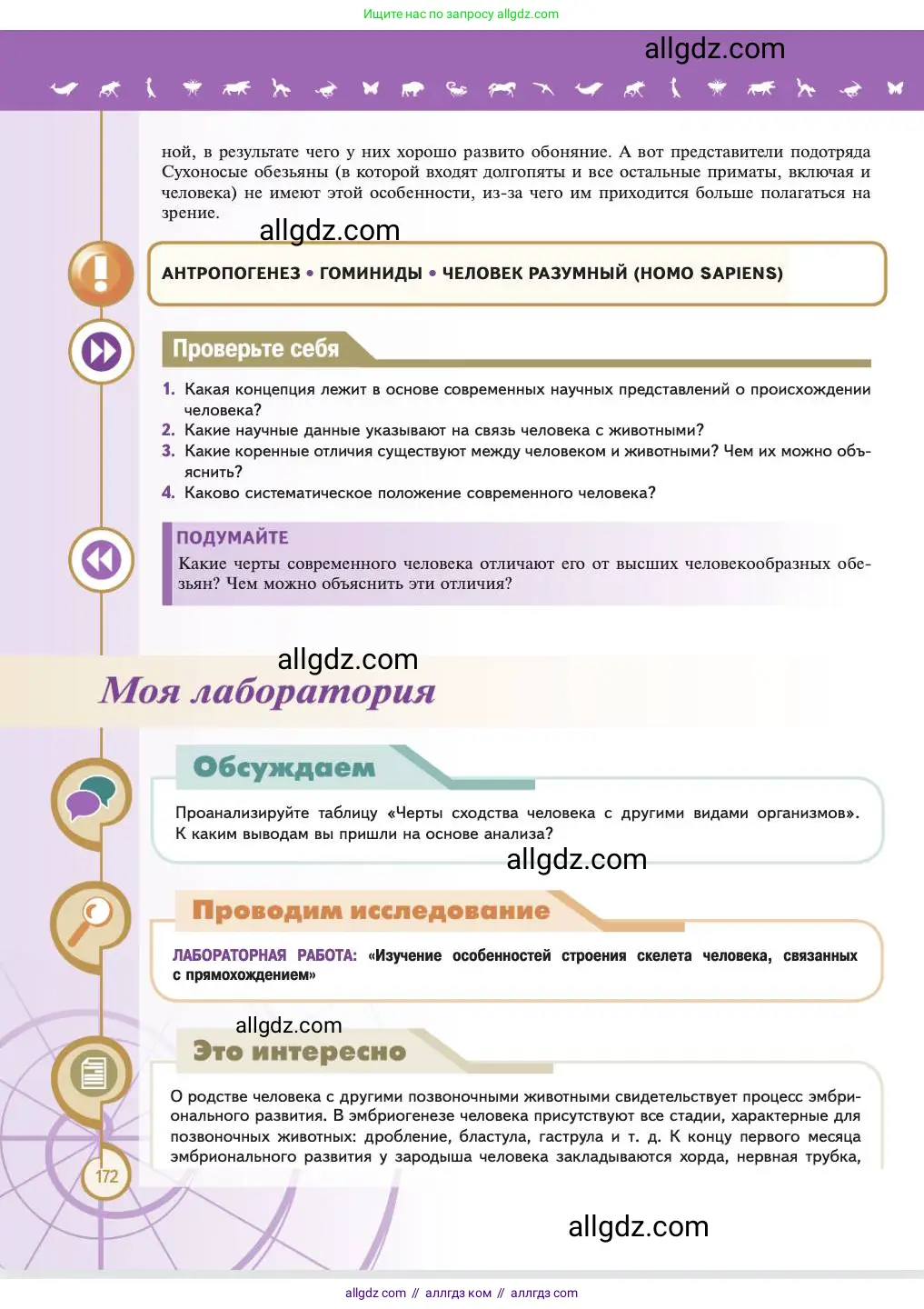 Биология, 11 класс Учебник, авторы: Пасечник Владимир Васильевич, Каменский Андрей Александрович, Рубцов Александр Михайлович, Швецов Глеб Геннадьевич, Абовян Леван Арташесович, Гапонюк Зоя Георгиевна, издательство Просвещение, Москва, 2023, страница 172