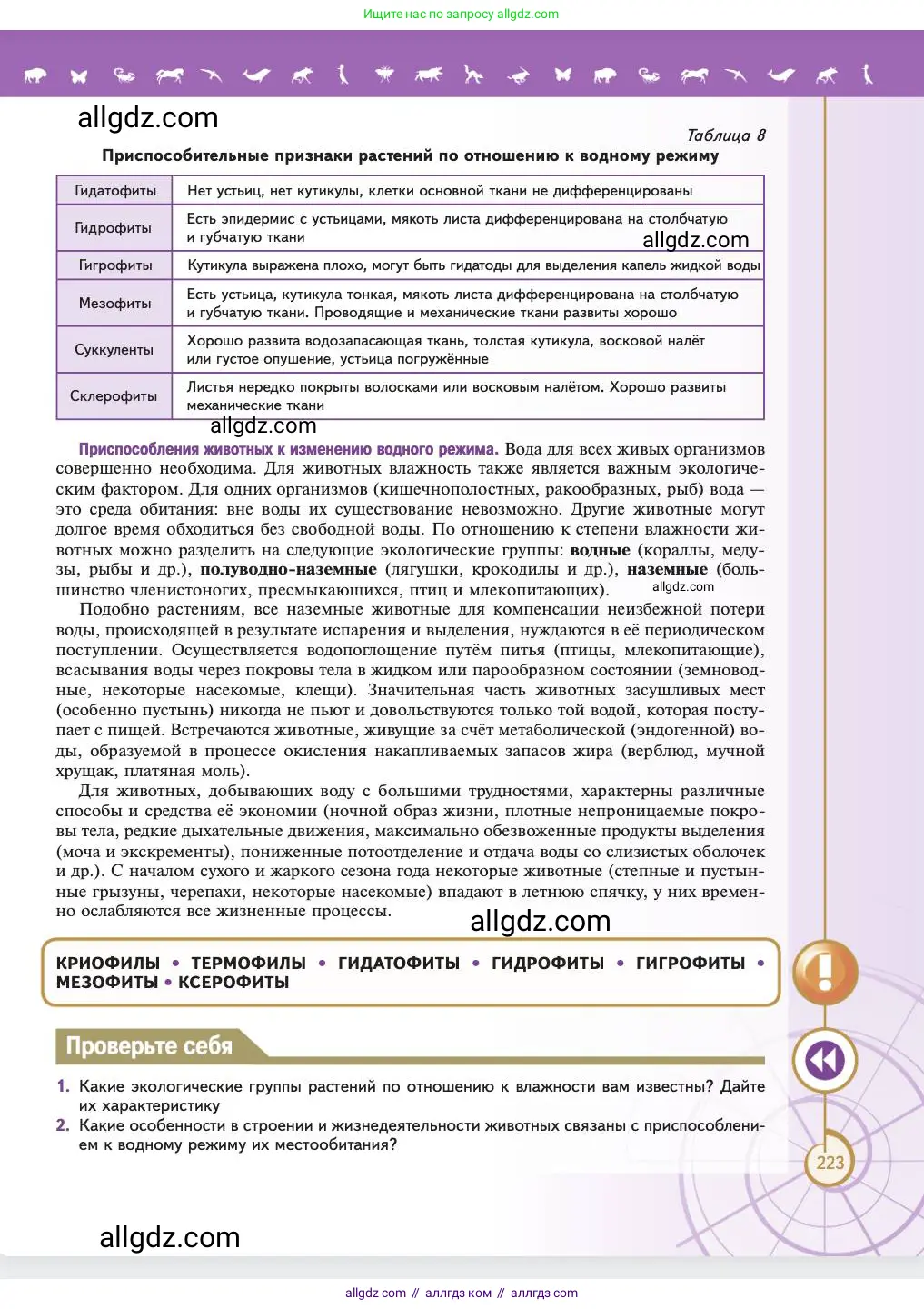 Биология, 11 класс Учебник, авторы: Пасечник Владимир Васильевич, Каменский Андрей Александрович, Рубцов Александр Михайлович, Швецов Глеб Геннадьевич, Абовян Леван Арташесович, Гапонюк Зоя Георгиевна, издательство Просвещение, Москва, 2023, страница 223