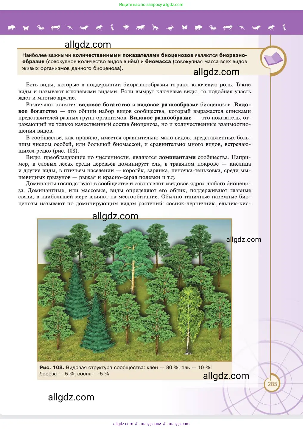 Биология, 11 класс Учебник, авторы: Пасечник Владимир Васильевич, Каменский Андрей Александрович, Рубцов Александр Михайлович, Швецов Глеб Геннадьевич, Абовян Леван Арташесович, Гапонюк Зоя Георгиевна, издательство Просвещение, Москва, 2023, страница 285