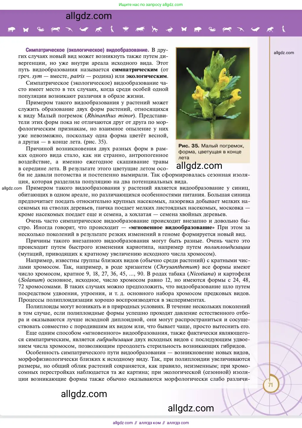 Биология, 11 класс Учебник, авторы: Пасечник Владимир Васильевич, Каменский Андрей Александрович, Рубцов Александр Михайлович, Швецов Глеб Геннадьевич, Абовян Леван Арташесович, Гапонюк Зоя Георгиевна, издательство Просвещение, Москва, 2023, страница 71