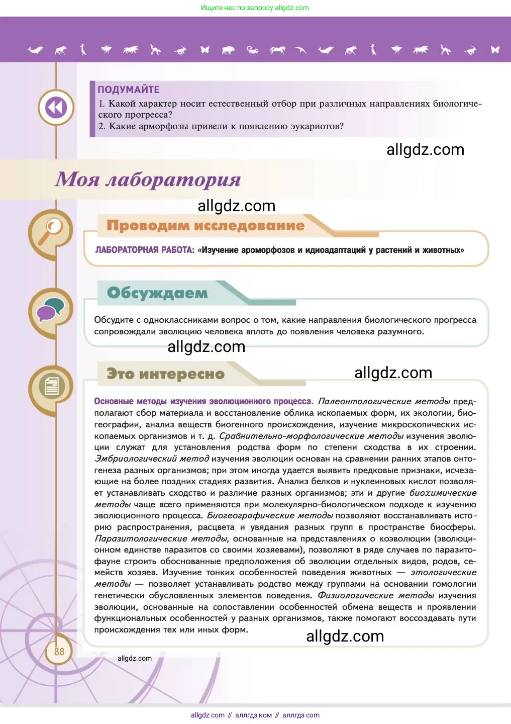 Биология, 11 класс Учебник, авторы: Пасечник Владимир Васильевич, Каменский Андрей Александрович, Рубцов Александр Михайлович, Швецов Глеб Геннадьевич, Абовян Леван Арташесович, Гапонюк Зоя Георгиевна, издательство Просвещение, Москва, 2023, страница 88