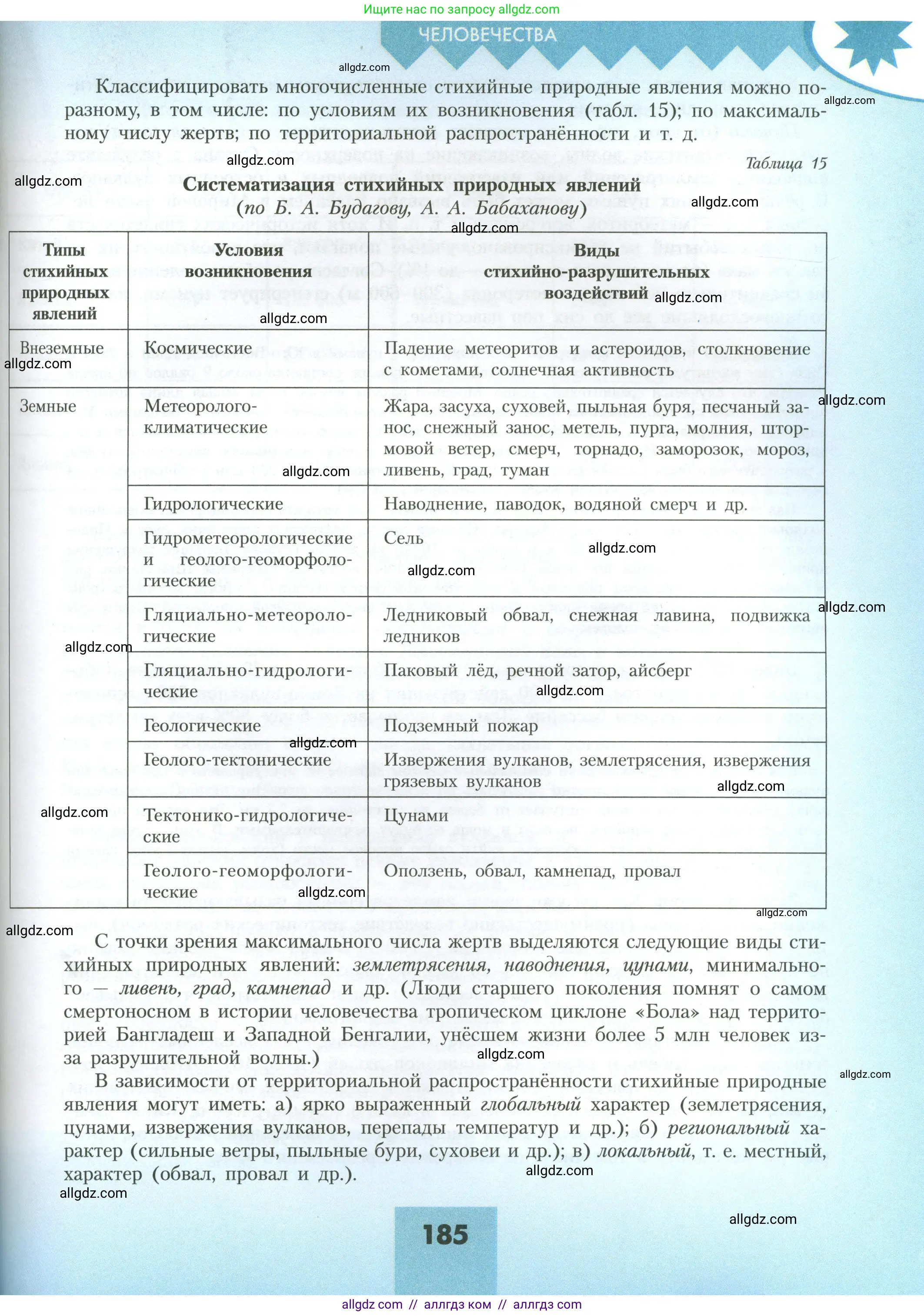 География, 11 класс Учебник, авторы: Гладкий Юрий Никифорович, Николина Вера Викторовна, издательство Просвещение, Москва, 2019, жёлтого цвета, страница 185