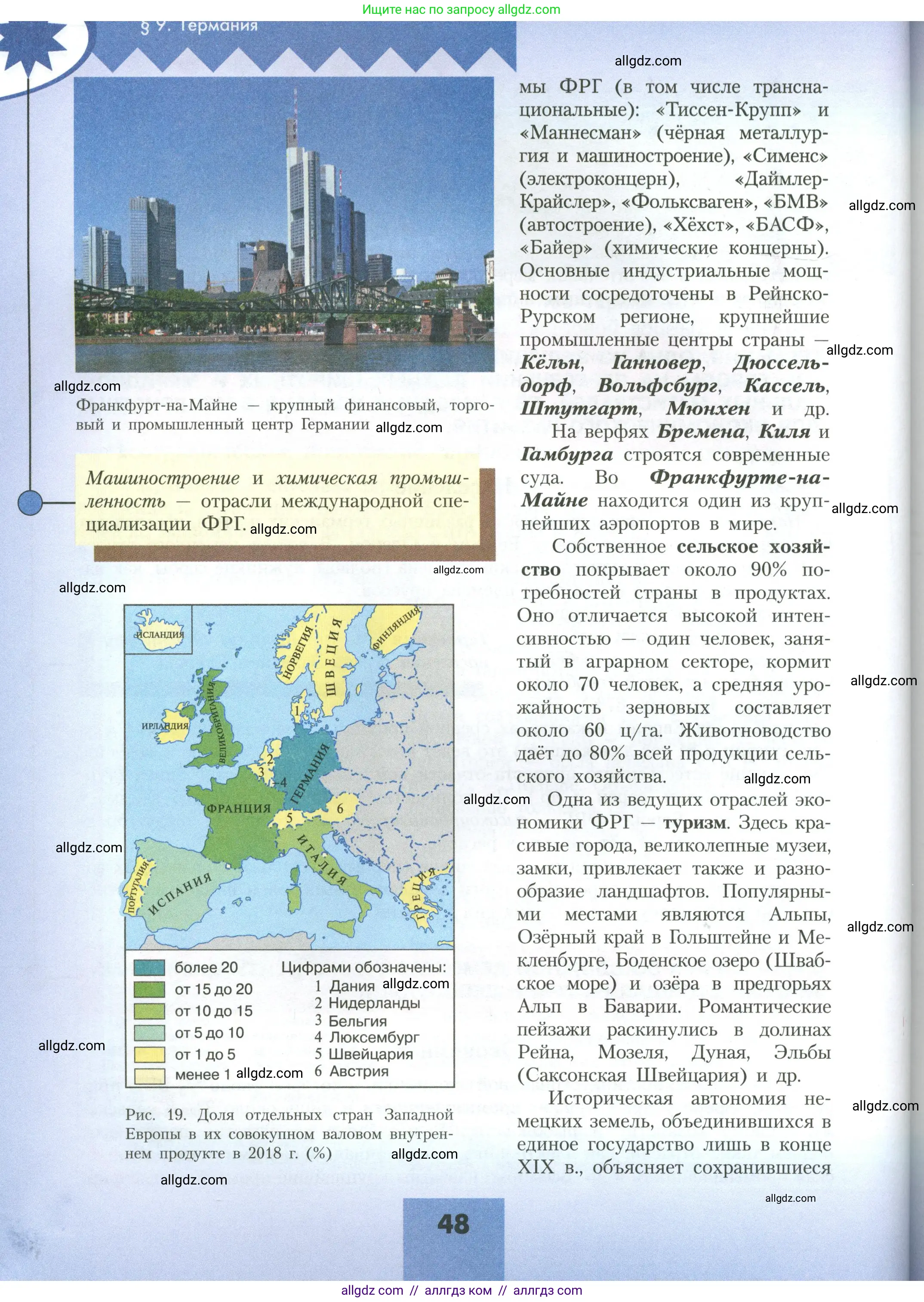 География, 11 класс Учебник, авторы: Гладкий Юрий Никифорович, Николина Вера Викторовна, издательство Просвещение, Москва, 2019, жёлтого цвета, страница 48