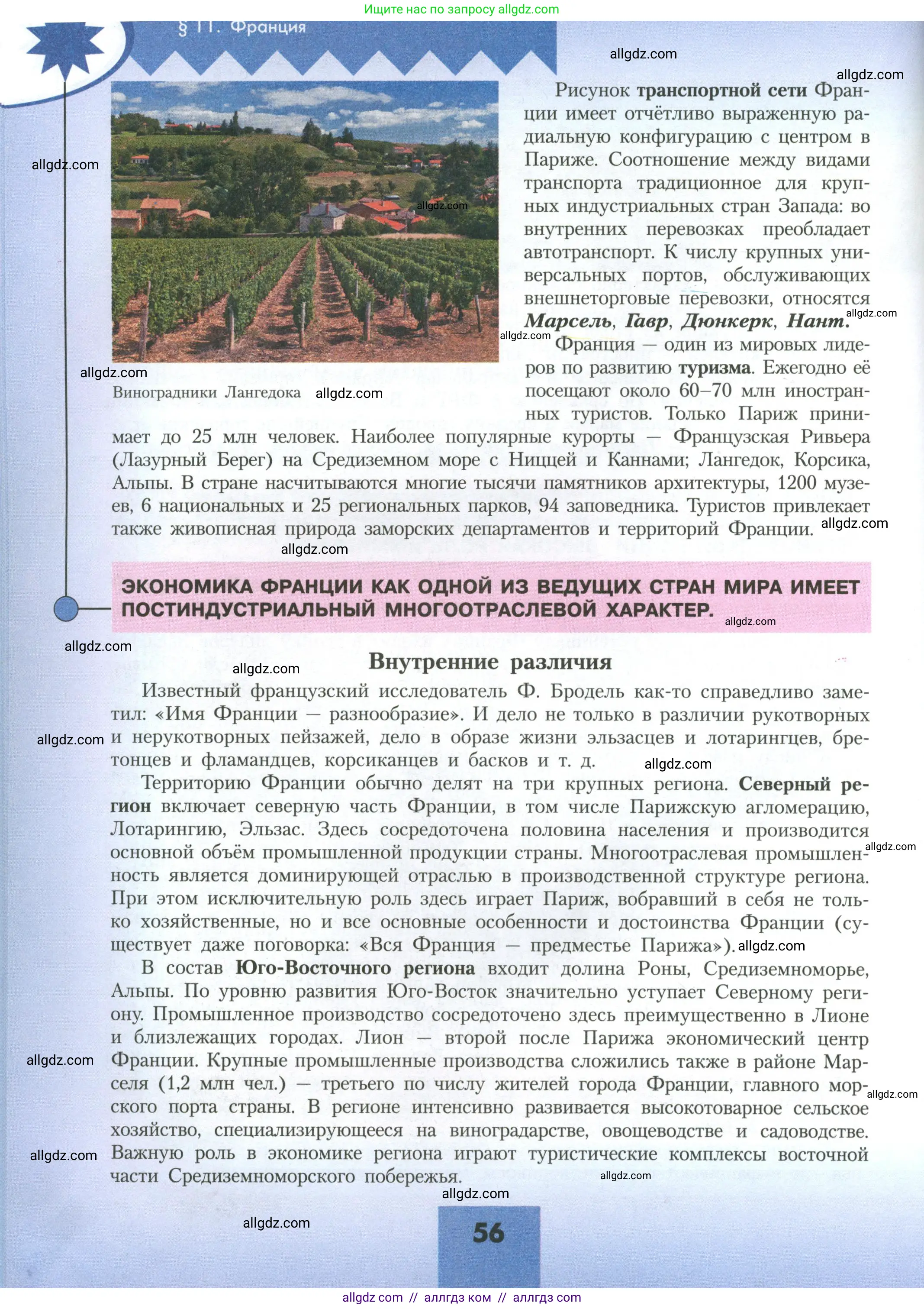 География, 11 класс Учебник, авторы: Гладкий Юрий Никифорович, Николина Вера Викторовна, издательство Просвещение, Москва, 2019, жёлтого цвета, страница 56