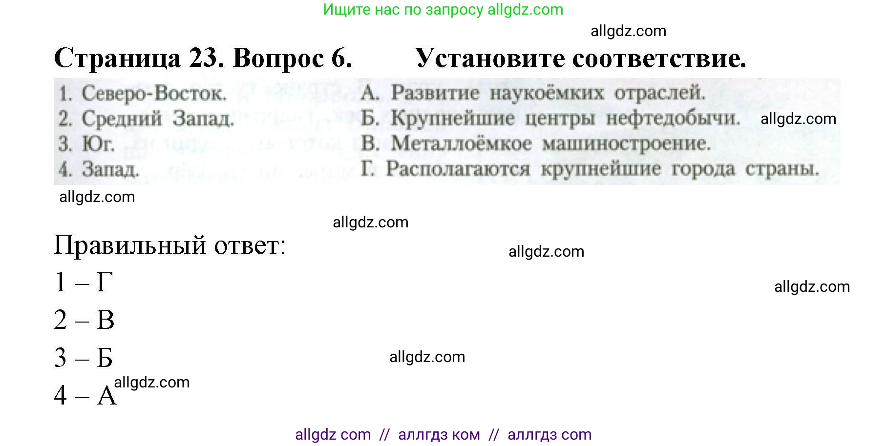 География, 11 класс Учебник, авторы: Гладкий Юрий Никифорович, Николина Вера Викторовна, издательство Просвещение, Москва, 2019, жёлтого цвета, страница 23, номер 6, Решение