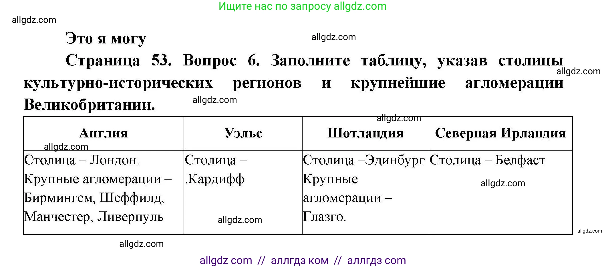 География, 11 класс Учебник, авторы: Гладкий Юрий Никифорович, Николина Вера Викторовна, издательство Просвещение, Москва, 2019, жёлтого цвета, страница 53, номер 6, Решение