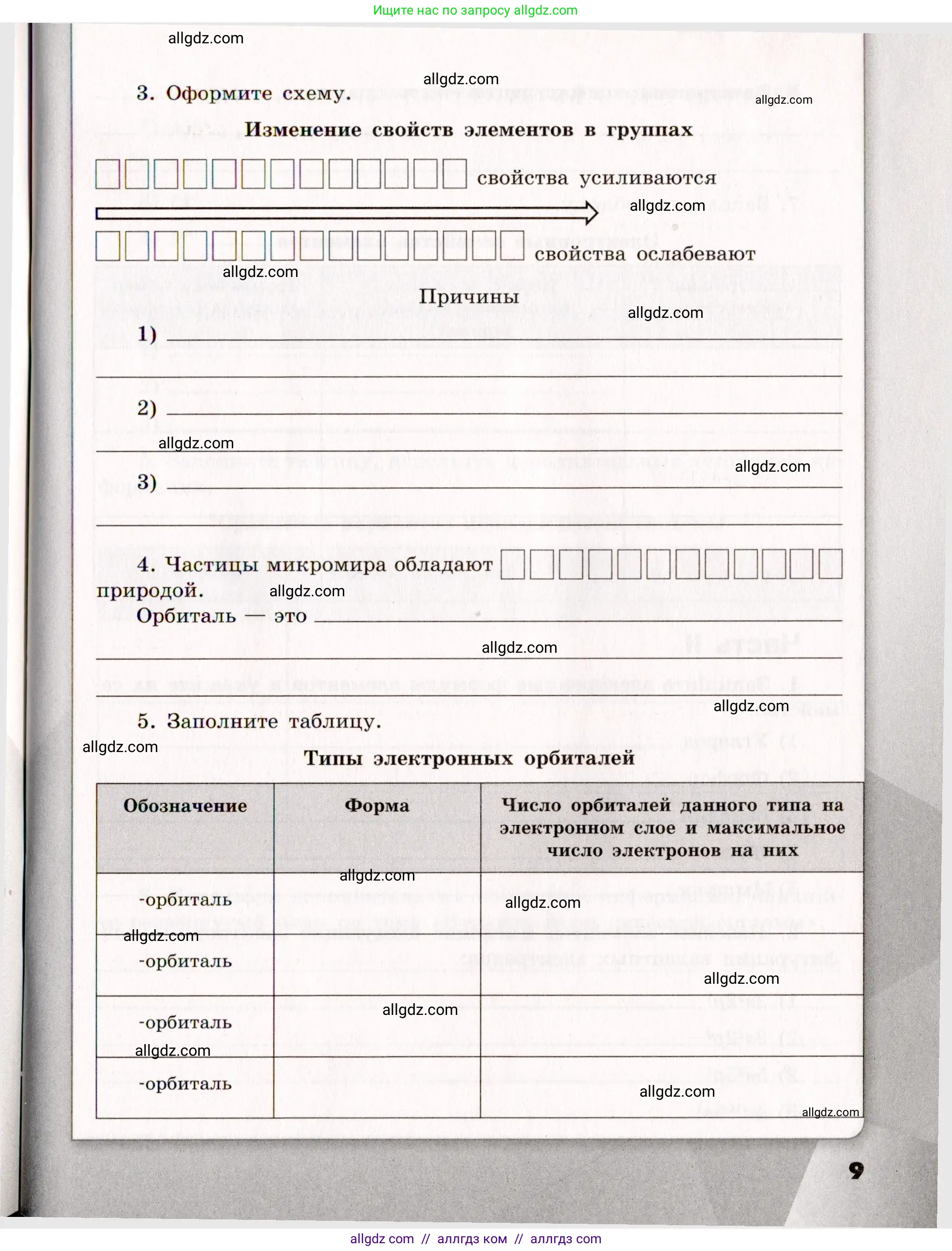Химия, 11 класс рабочая тетрадь, авторы: Габриелян Олег Саргисович, Сладков Сергей Анатольевич, Остроумов Игорь Геннадьевич, издательство Просвещение, Москва, 2021, белого цвета, страница 9