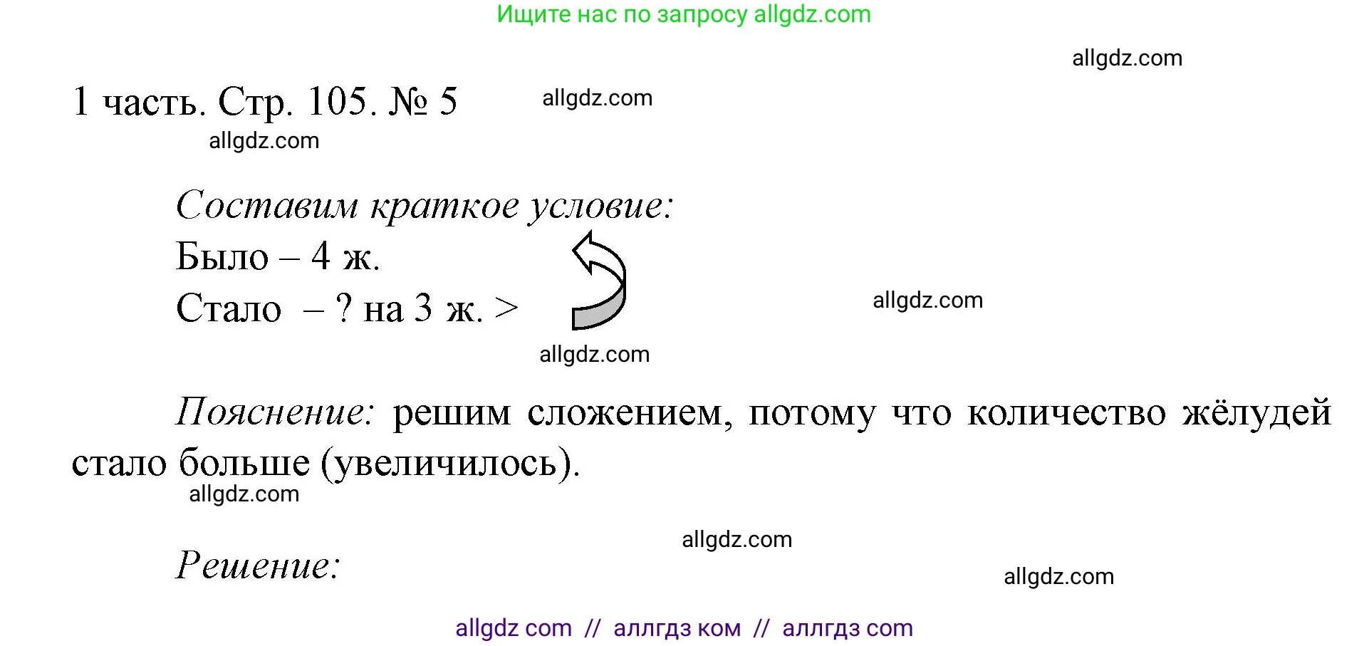Математика, 1 класс Учебник, авторы: Моро Мария Игнатьевна, Волкова Светлана Ивановна, Степанова Светлана Вячеславовна, издательство Просвещение, Москва, 2023, белого цвета, Часть 1, страница 105, номер 5, Решение