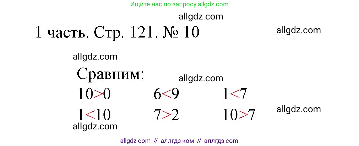 Математика, 1 класс Учебник, авторы: Моро Мария Игнатьевна, Волкова Светлана Ивановна, Степанова Светлана Вячеславовна, издательство Просвещение, Москва, 2023, белого цвета, Часть 1, страница 121, номер 10, Решение