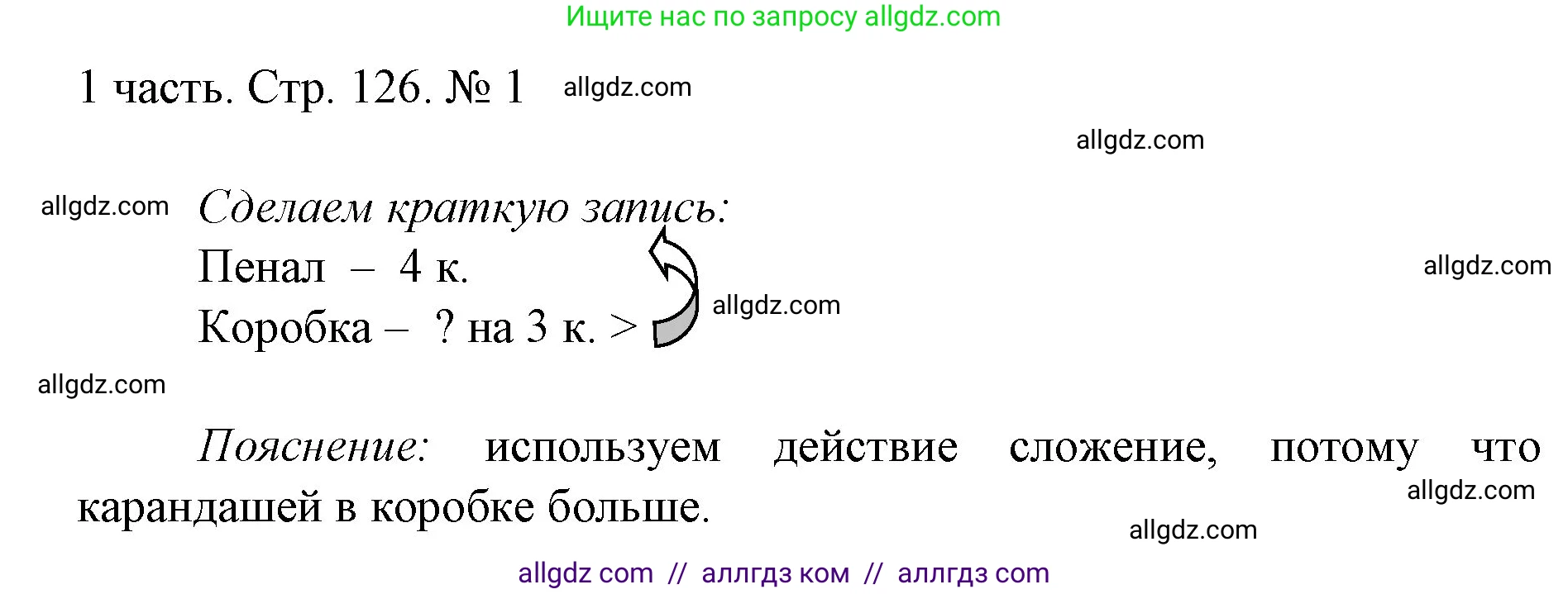 Математика, 1 класс Учебник, авторы: Моро Мария Игнатьевна, Волкова Светлана Ивановна, Степанова Светлана Вячеславовна, издательство Просвещение, Москва, 2023, белого цвета, Часть 1, страница 126, номер 1, Решение