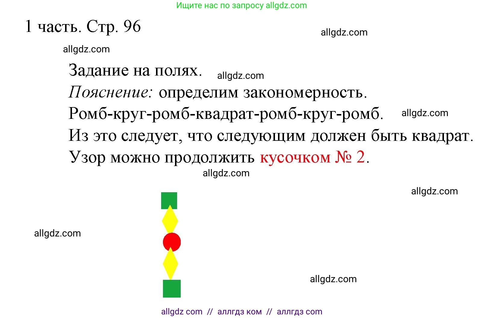 Математика, 1 класс Учебник, авторы: Моро Мария Игнатьевна, Волкова Светлана Ивановна, Степанова Светлана Вячеславовна, издательство Просвещение, Москва, 2023, белого цвета, Часть 1, страница 96, Решение