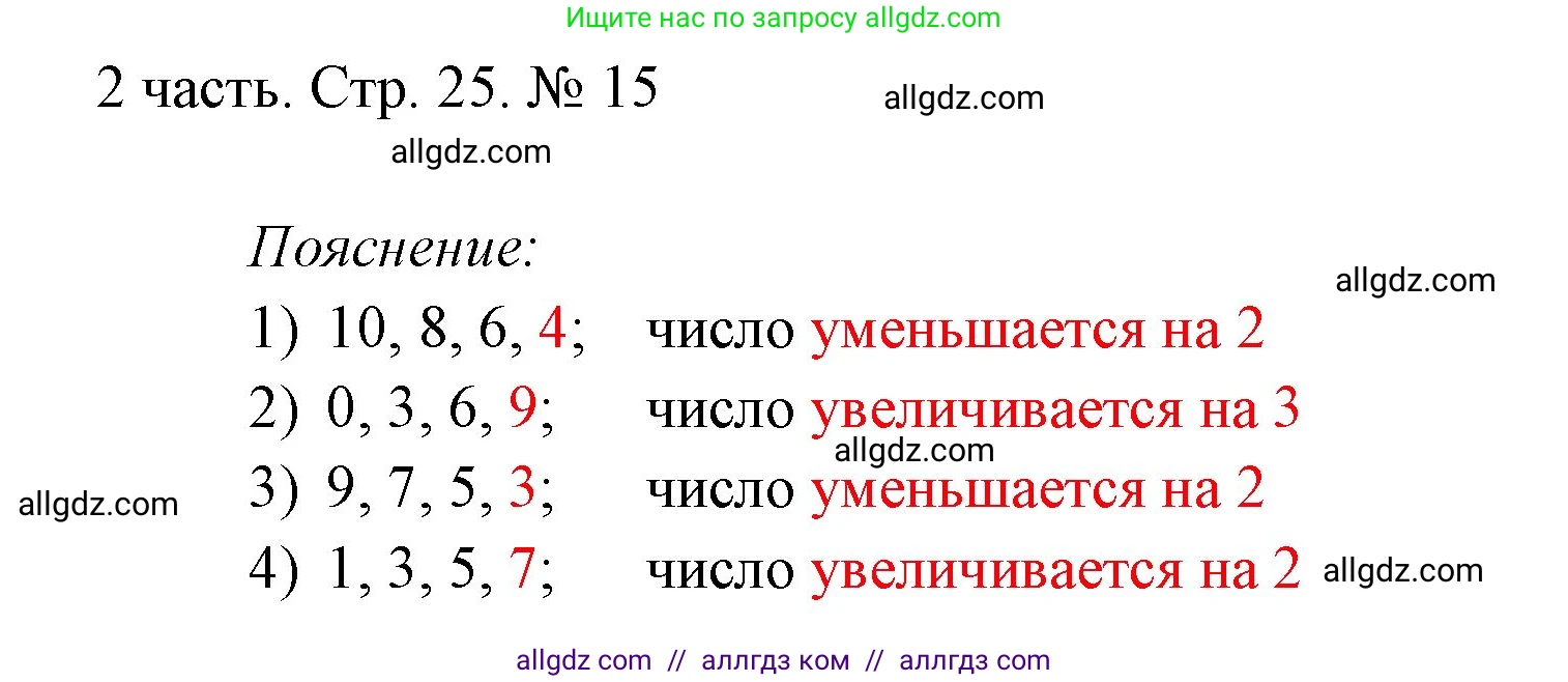 Математика, 1 класс Учебник, авторы: Моро Мария Игнатьевна, Волкова Светлана Ивановна, Степанова Светлана Вячеславовна, издательство Просвещение, Москва, 2023, белого цвета, Часть 2, страница 25, номер 15, Решение