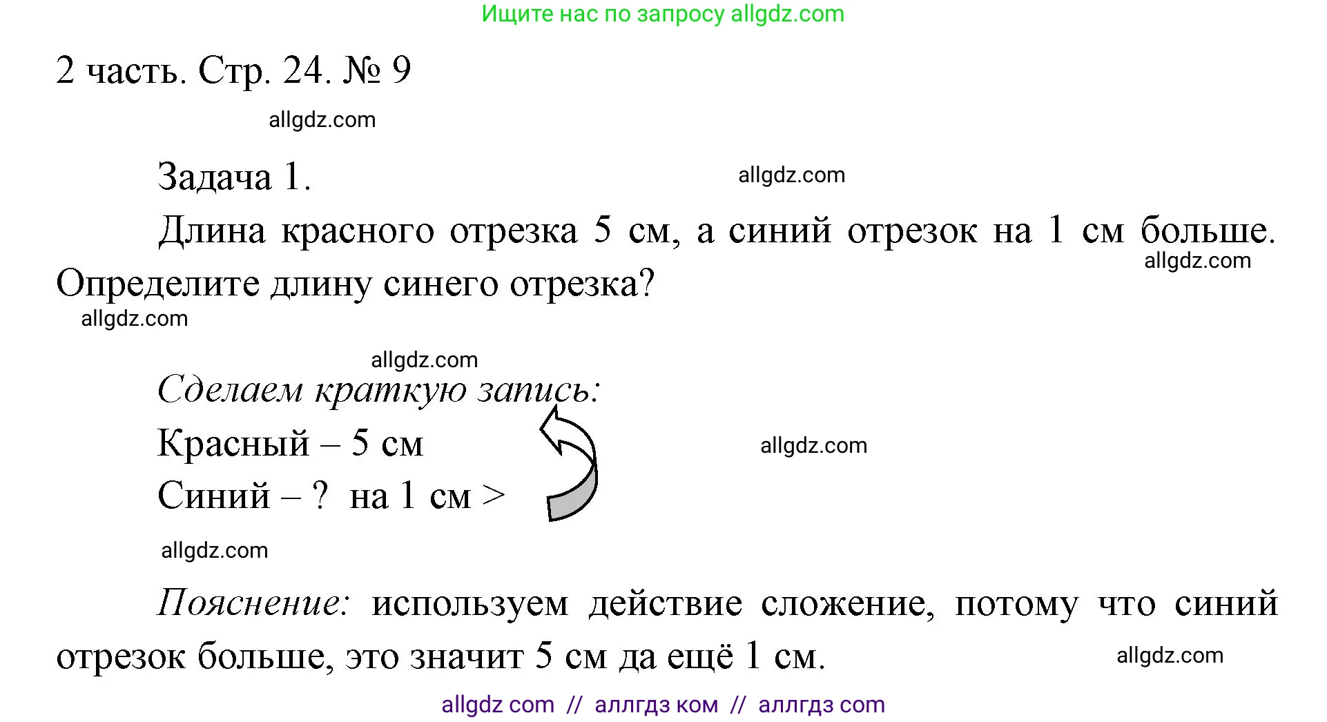Математика, 1 класс Учебник, авторы: Моро Мария Игнатьевна, Волкова Светлана Ивановна, Степанова Светлана Вячеславовна, издательство Просвещение, Москва, 2023, белого цвета, Часть 2, страница 24, номер 9, Решение
