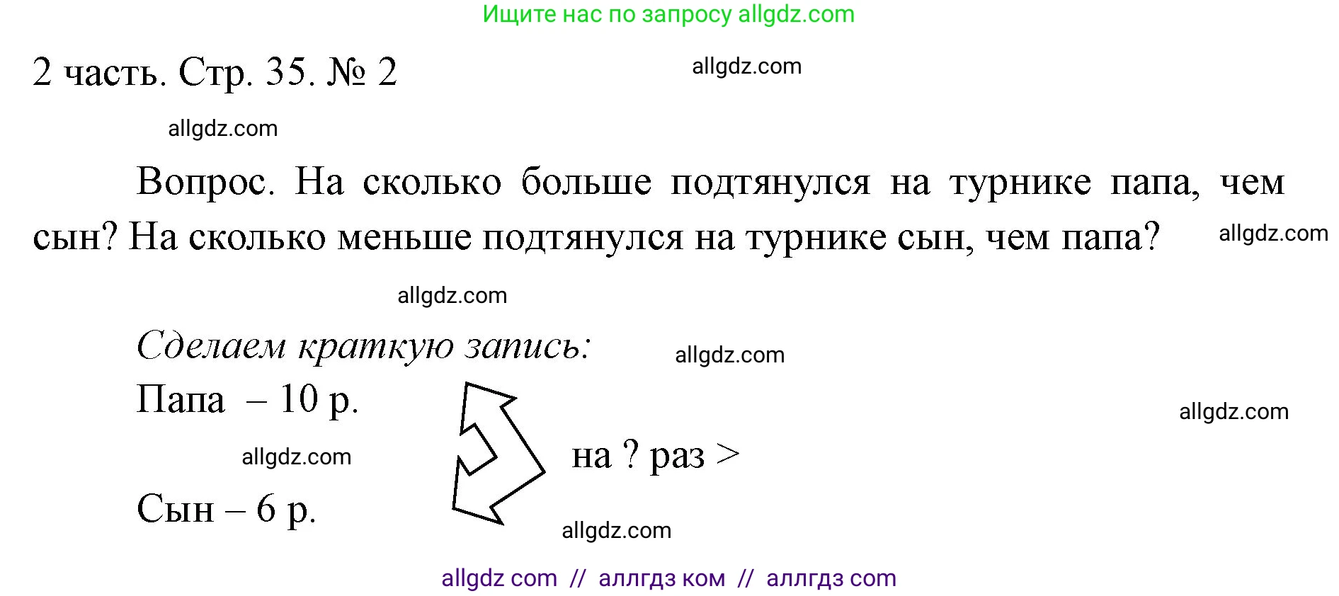 Математика, 1 класс Учебник, авторы: Моро Мария Игнатьевна, Волкова Светлана Ивановна, Степанова Светлана Вячеславовна, издательство Просвещение, Москва, 2023, белого цвета, Часть 2, страница 35, номер 2, Решение