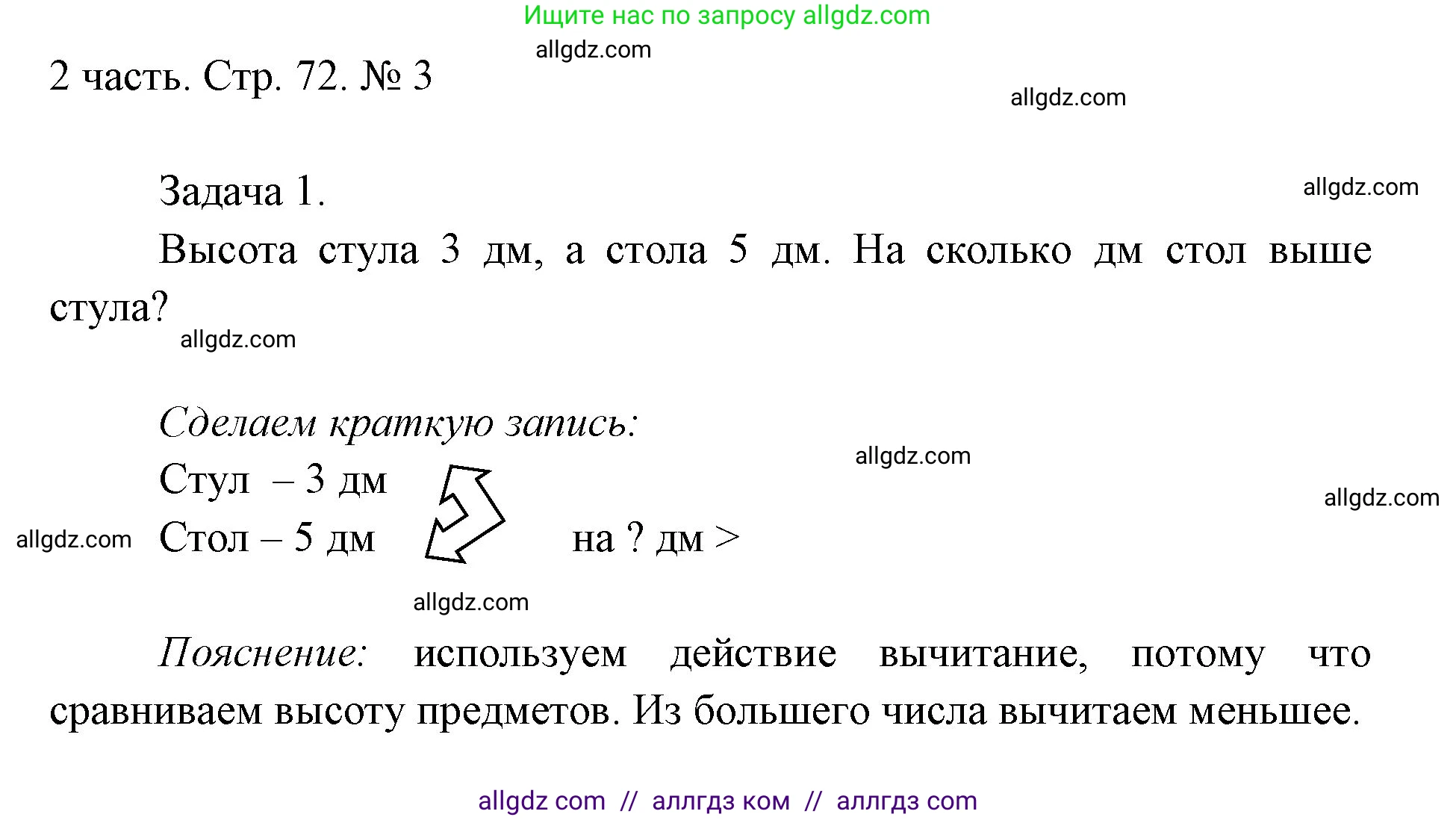 Математика, 1 класс Учебник, авторы: Моро Мария Игнатьевна, Волкова Светлана Ивановна, Степанова Светлана Вячеславовна, издательство Просвещение, Москва, 2023, белого цвета, Часть 2, страница 72, номер 3, Решение