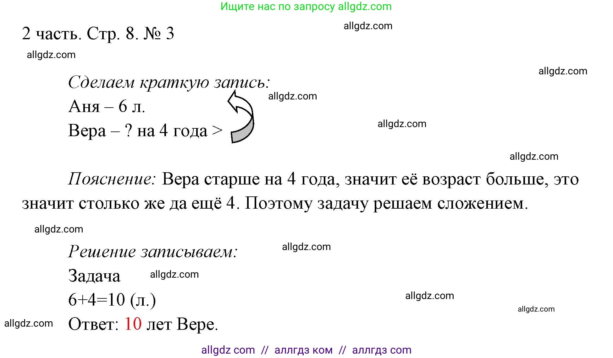 Математика, 1 класс Учебник, авторы: Моро Мария Игнатьевна, Волкова Светлана Ивановна, Степанова Светлана Вячеславовна, издательство Просвещение, Москва, 2023, белого цвета, Часть 2, страница 8, номер 3, Решение
