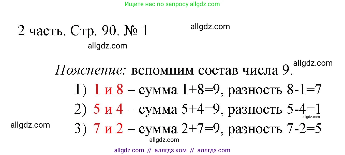 Математика, 1 класс Учебник, авторы: Моро Мария Игнатьевна, Волкова Светлана Ивановна, Степанова Светлана Вячеславовна, издательство Просвещение, Москва, 2023, белого цвета, Часть 2, страница 90, номер 1, Решение