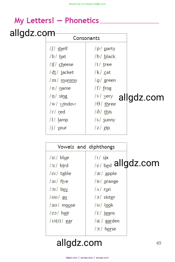 Английский язык (english), 2 класс Учебник (Student's book), авторы: Быкова Надежда Ильинична (Bykova Nadezhda), Бадулина Ольга Ивановна, Поспелова Марина Давидовна (Pospelova Marina), Эванс Вирджиния (Evans Virginia), издательство Просвещение, Москва, 2023, розового цвета, Часть ( Part) 1, страница 65
