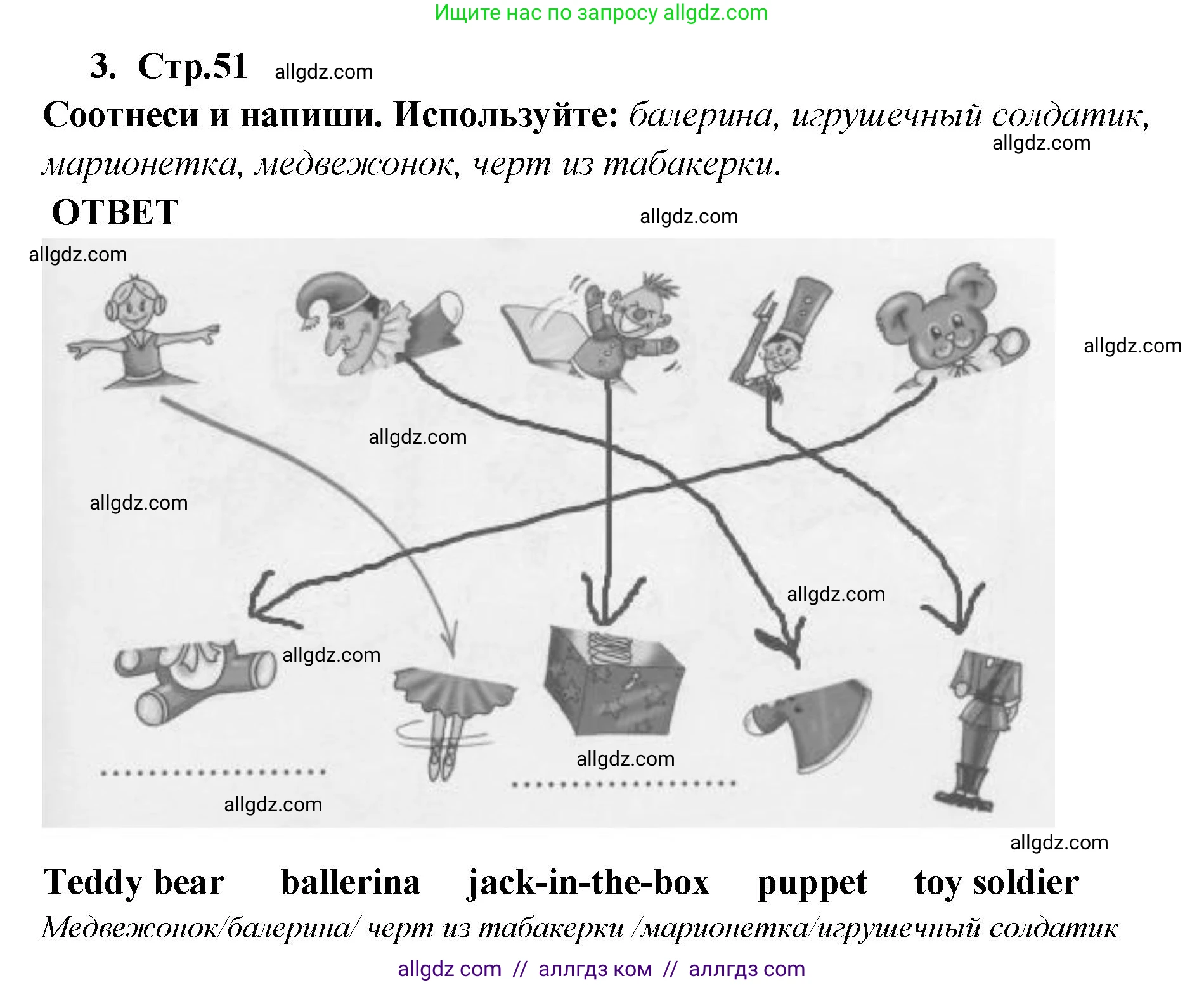 Английский язык (english), 2 класс Рабочая тетрадь (workbook), авторы: Быкова Надежда Ильинична (Bykova Nadezhda), Дули Дженни (Dooley Jenny), Поспелова Марина Давидовна (Pospelova Marina), Эванс Вирджиния (Evans Virginia), издательство Просвещение, Москва, 2023, розового цвета, страница 51, номер 3, Решение 1