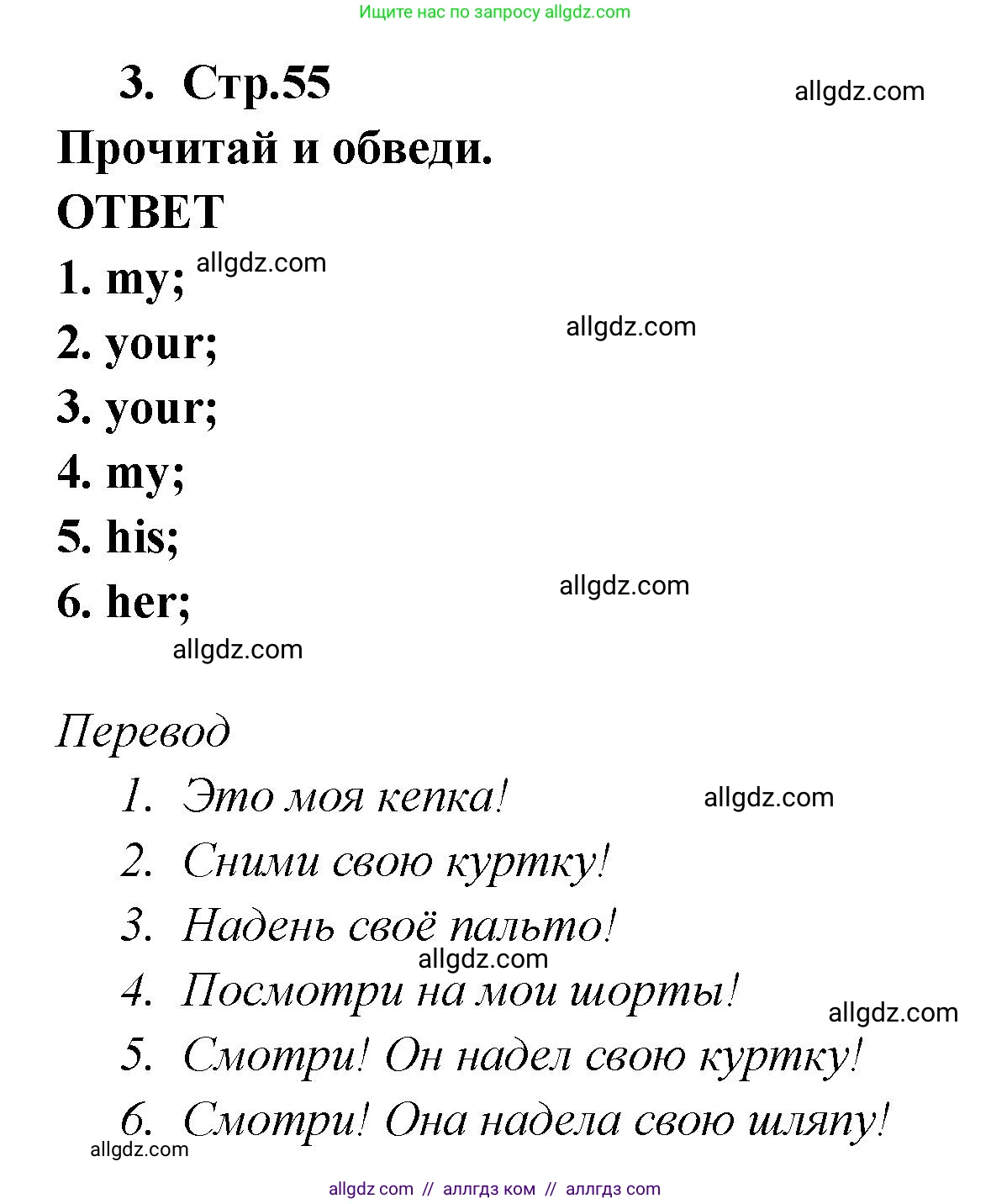 Английский язык (english), 2 класс Рабочая тетрадь (workbook), авторы: Быкова Надежда Ильинична (Bykova Nadezhda), Дули Дженни (Dooley Jenny), Поспелова Марина Давидовна (Pospelova Marina), Эванс Вирджиния (Evans Virginia), издательство Просвещение, Москва, 2023, розового цвета, страница 55, номер 3, Решение 1