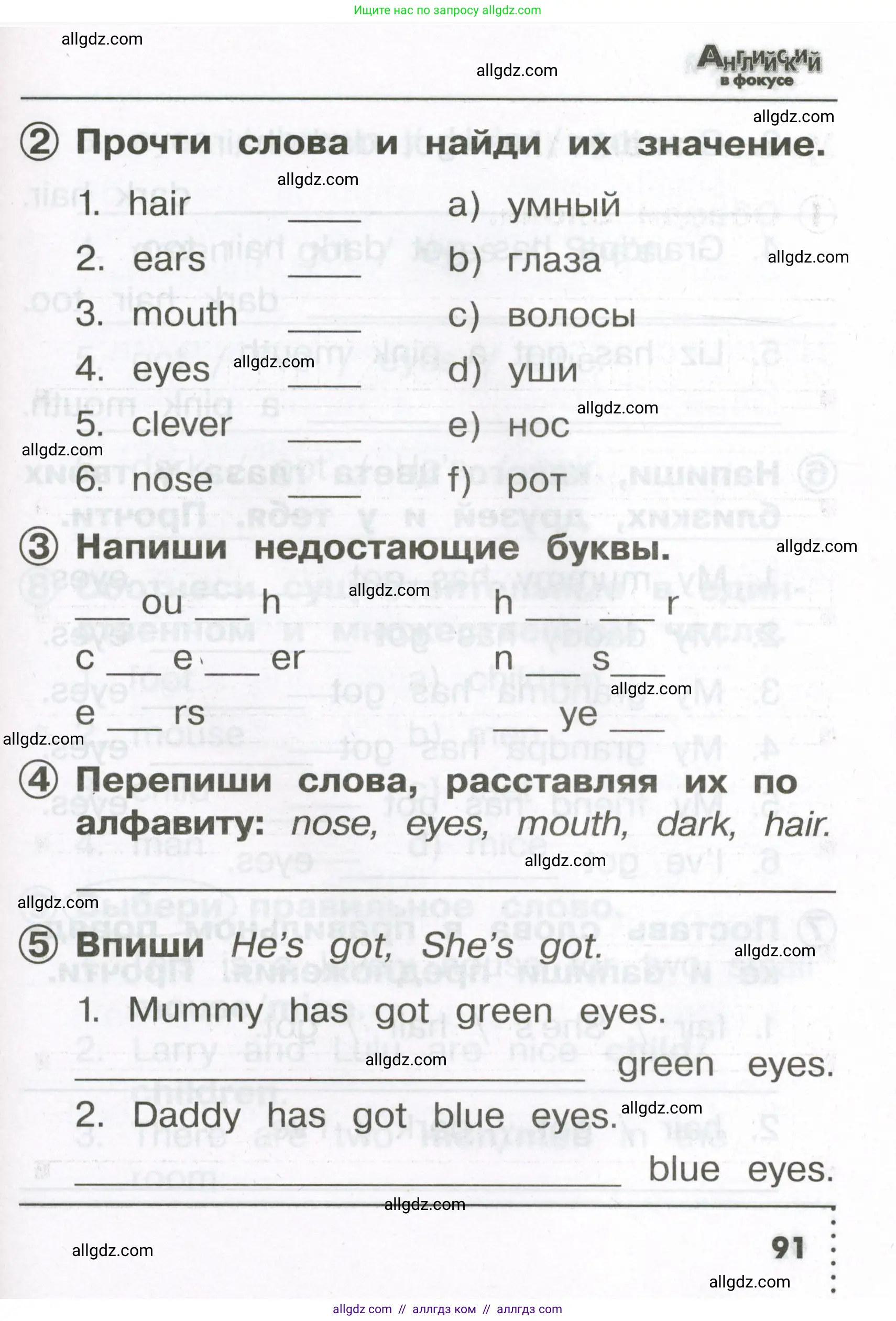Английский язык (english), 2 класс Сборник упражнений, авторы: Быкова Надежда Ильинична (Bykova Nadezhda), Поспелова Марина Давидовна (Pospelova Marina), издательство Просвещение, Москва, 2023, розового цвета, страница 91