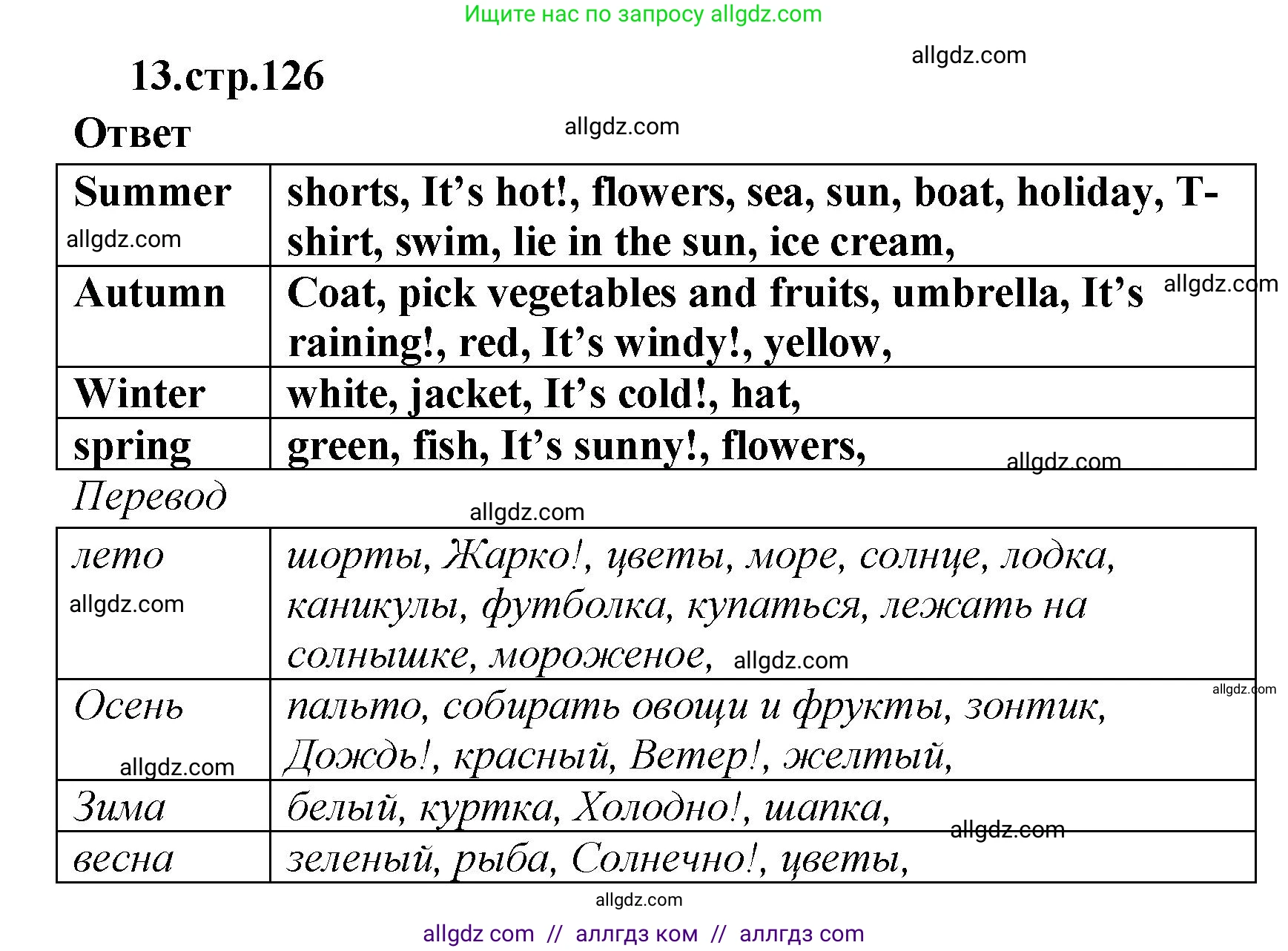 Английский язык (english), 2 класс Сборник упражнений, авторы: Быкова Надежда Ильинична (Bykova Nadezhda), Поспелова Марина Давидовна (Pospelova Marina), издательство Просвещение, Москва, 2023, розового цвета, страница 126, номер 13, Решение 1