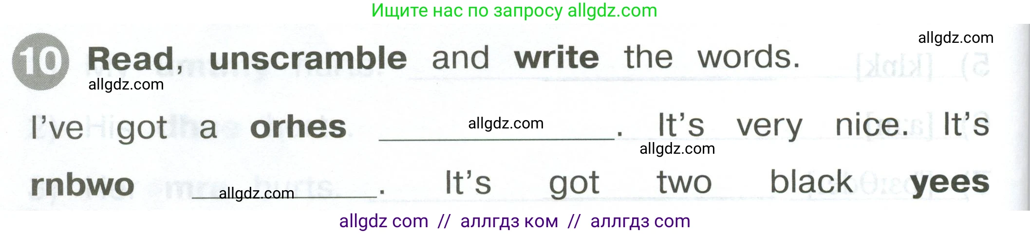 Английский язык (english), 2 класс Сборник упражнений, автор: Котова Марина Петровна, издательство Просвещение, Москва, 2023, белого цвета, страница 62, номер 10, Условие