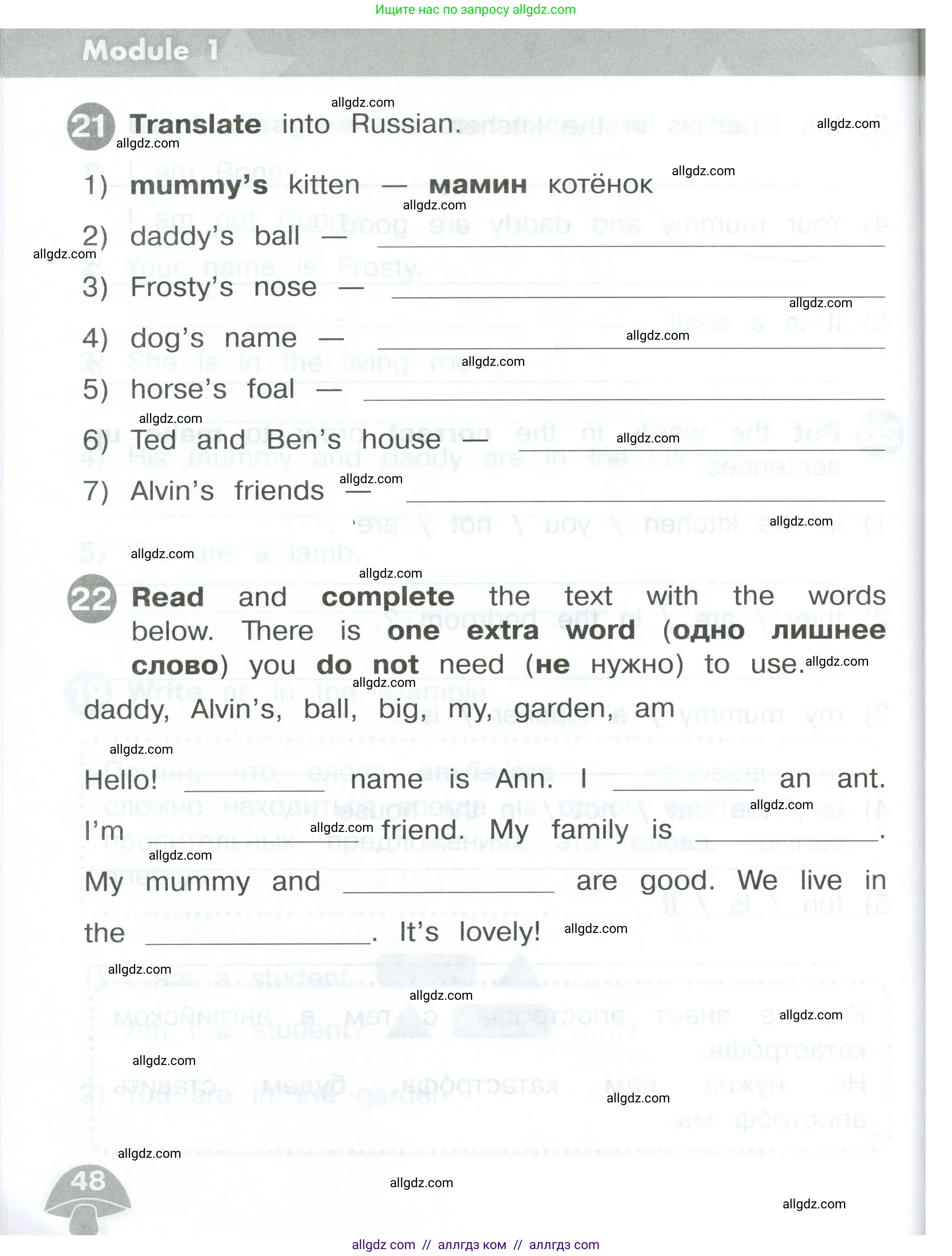 Английский язык (english), 2 класс Сборник упражнений, автор: Котова Марина Петровна, издательство Просвещение, Москва, 2023, белого цвета, страница 48