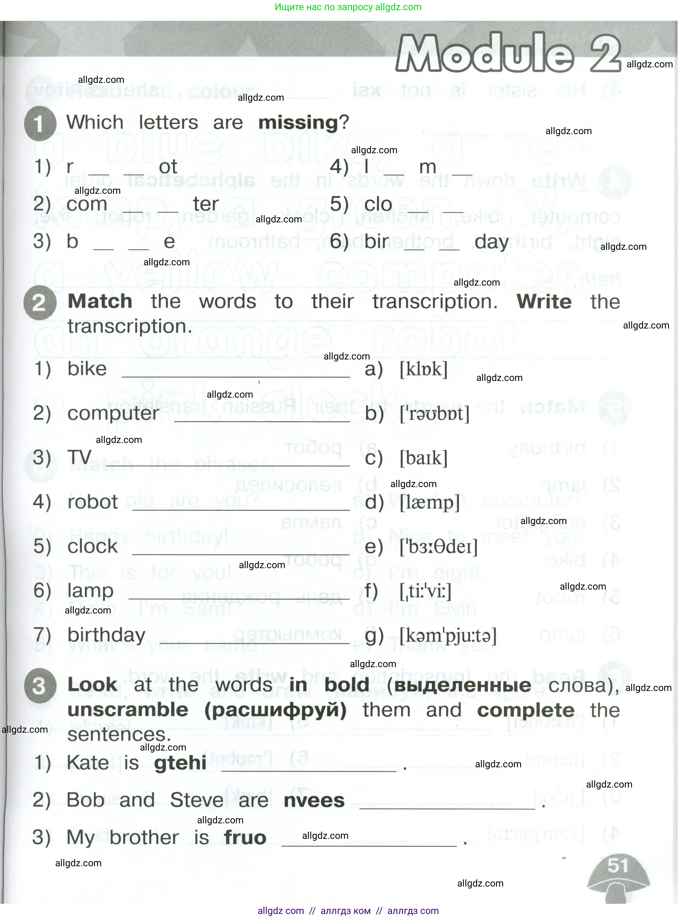 Английский язык (english), 2 класс Сборник упражнений, автор: Котова Марина Петровна, издательство Просвещение, Москва, 2023, белого цвета, страница 51