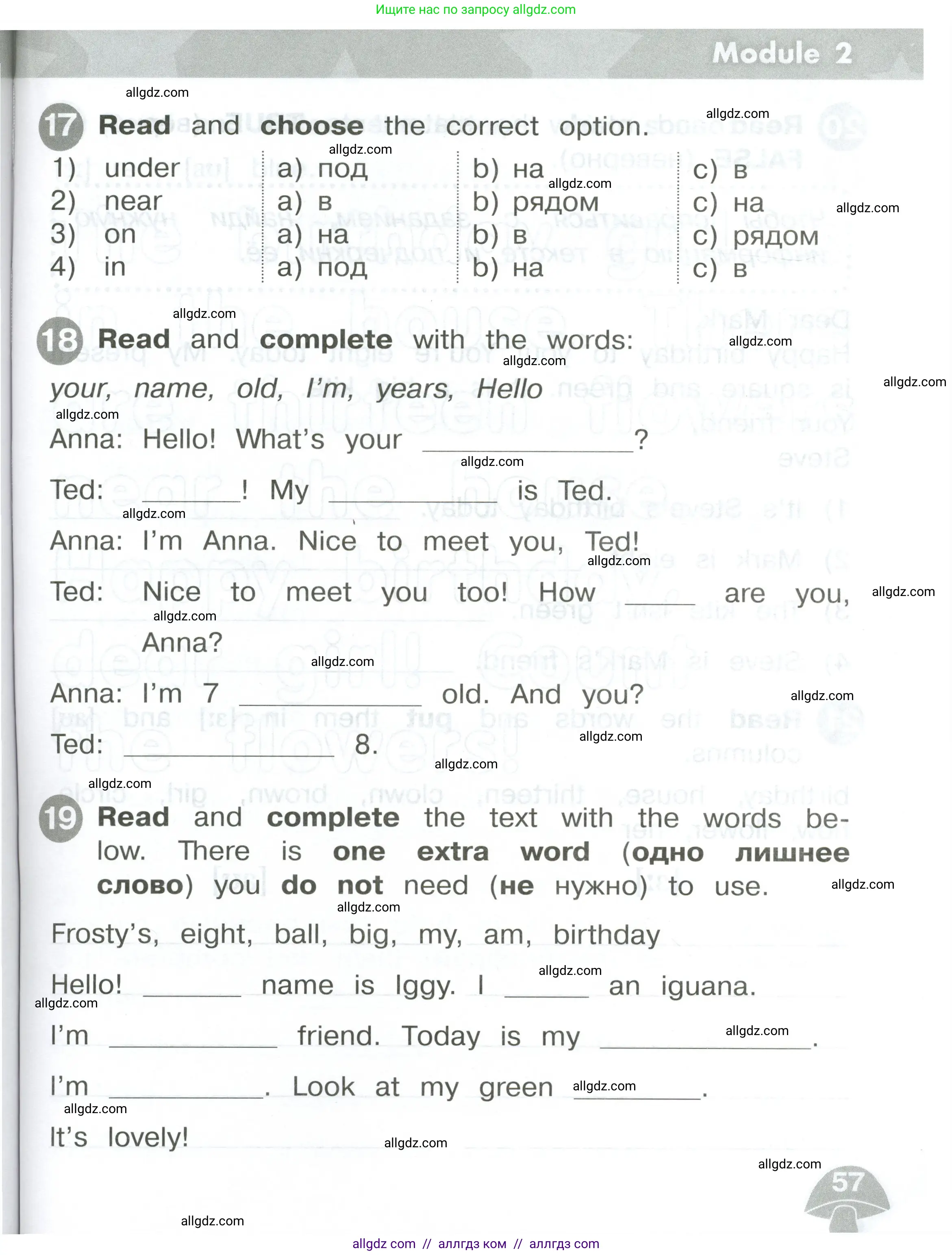 Английский язык (english), 2 класс Сборник упражнений, автор: Котова Марина Петровна, издательство Просвещение, Москва, 2023, белого цвета, страница 57