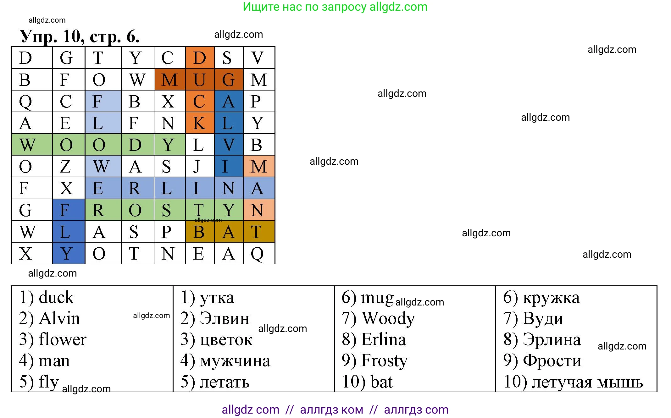 Английский язык (english), 2 класс Сборник упражнений, автор: Котова Марина Петровна, издательство Просвещение, Москва, 2023, белого цвета, страница 6, номер 10, Решение