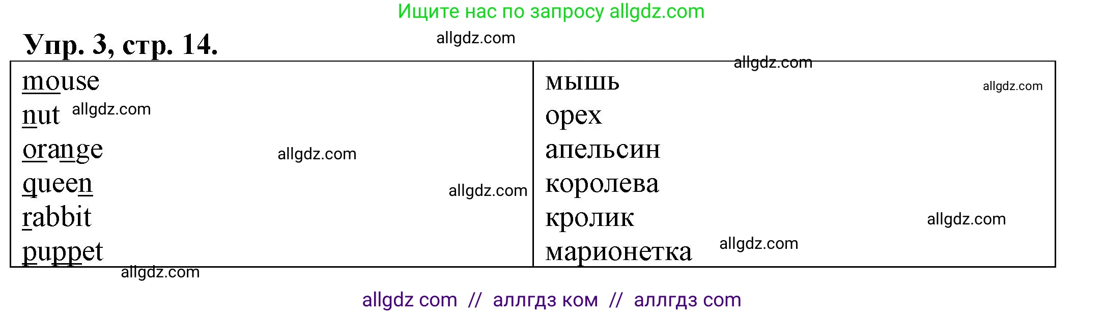 Английский язык (english), 2 класс Сборник упражнений, автор: Котова Марина Петровна, издательство Просвещение, Москва, 2023, белого цвета, страница 14, номер 3, Решение