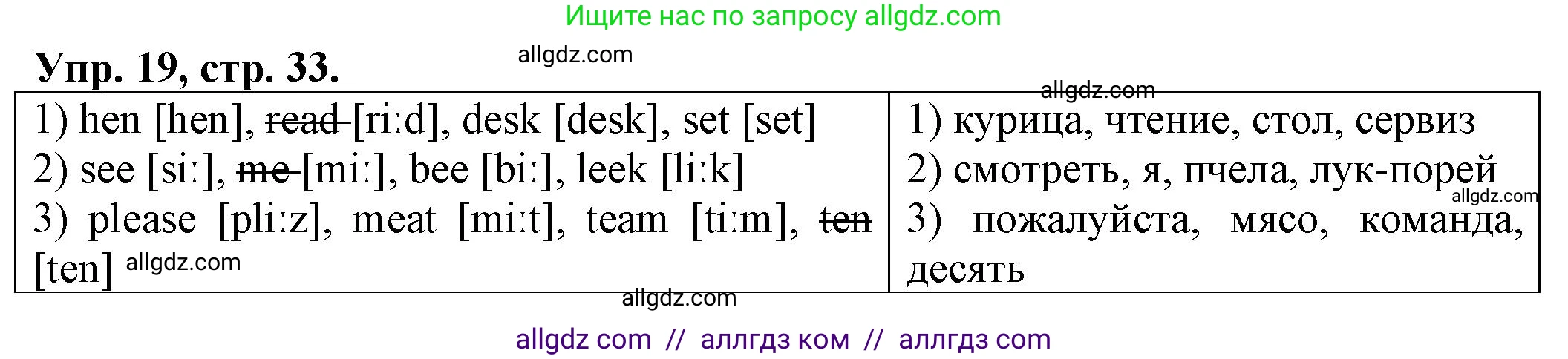 Английский язык (english), 2 класс Сборник упражнений, автор: Котова Марина Петровна, издательство Просвещение, Москва, 2023, белого цвета, страница 33, номер 19, Решение