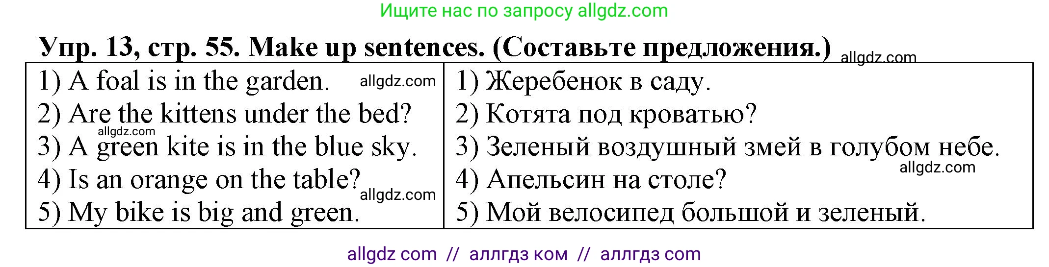 Английский язык (english), 2 класс Сборник упражнений, автор: Котова Марина Петровна, издательство Просвещение, Москва, 2023, белого цвета, страница 55, номер 13, Решение