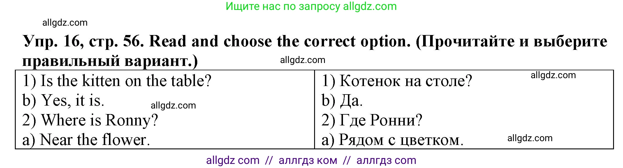 Английский язык (english), 2 класс Сборник упражнений, автор: Котова Марина Петровна, издательство Просвещение, Москва, 2023, белого цвета, страница 56, номер 16, Решение