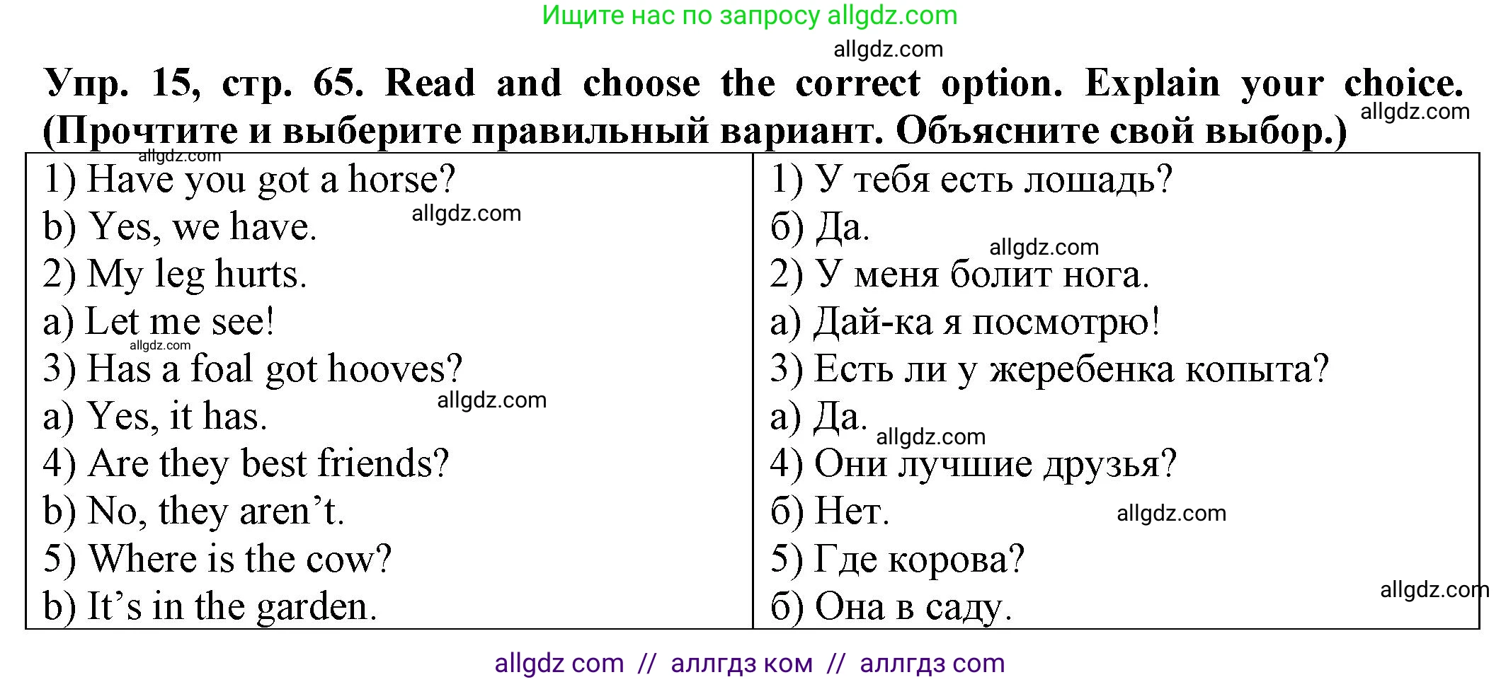 Английский язык (english), 2 класс Сборник упражнений, автор: Котова Марина Петровна, издательство Просвещение, Москва, 2023, белого цвета, страница 65, номер 15, Решение