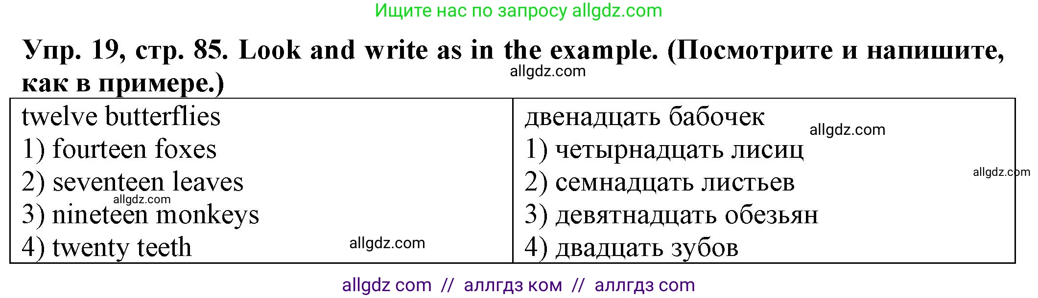 Английский язык (english), 2 класс Сборник упражнений, автор: Котова Марина Петровна, издательство Просвещение, Москва, 2023, белого цвета, страница 85, номер 19, Решение