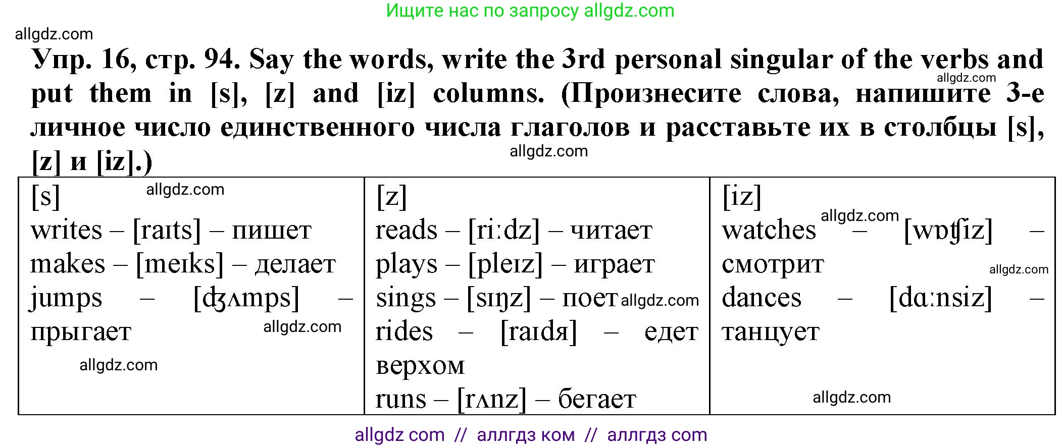 Английский язык (english), 2 класс Сборник упражнений, автор: Котова Марина Петровна, издательство Просвещение, Москва, 2023, белого цвета, страница 94, номер 16, Решение