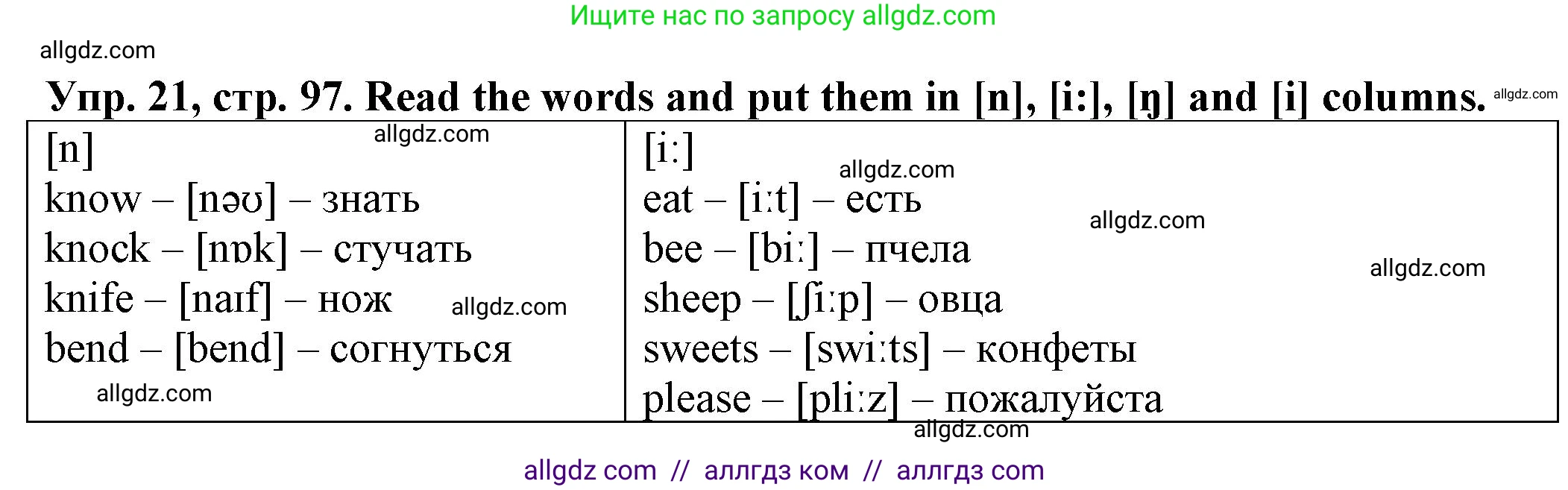 Английский язык (english), 2 класс Сборник упражнений, автор: Котова Марина Петровна, издательство Просвещение, Москва, 2023, белого цвета, страница 97, номер 21, Решение