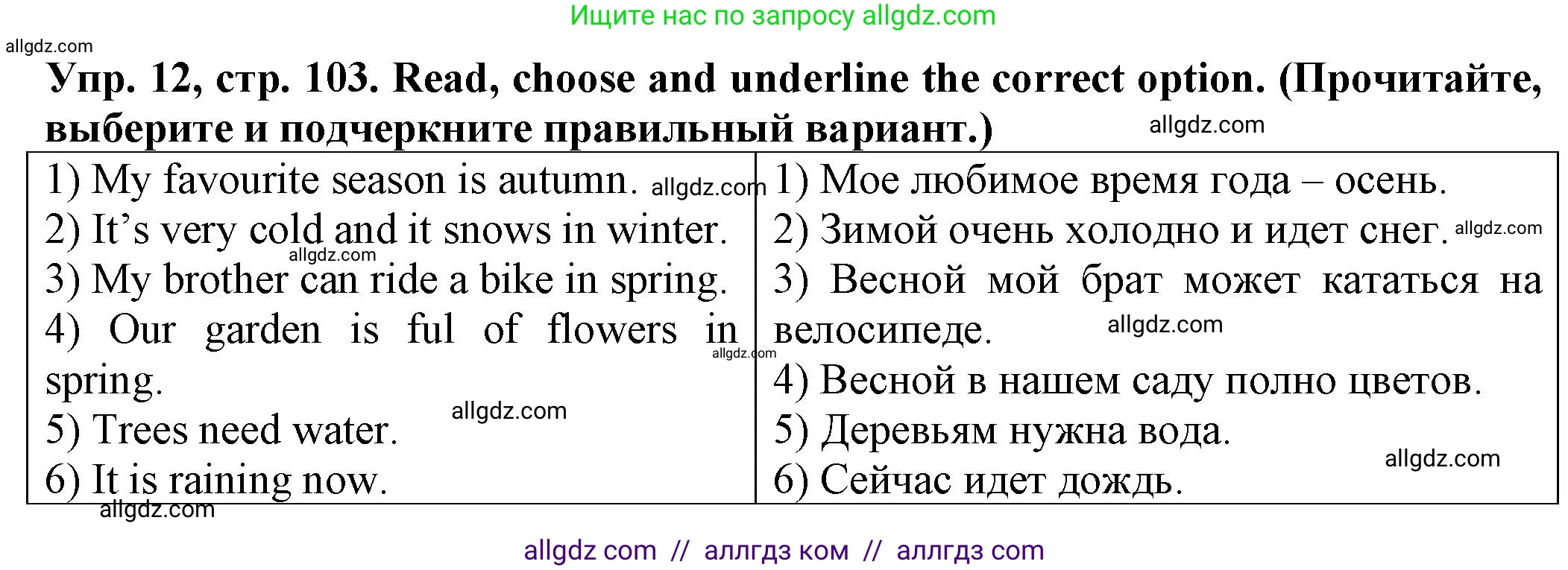 Английский язык (english), 2 класс Сборник упражнений, автор: Котова Марина Петровна, издательство Просвещение, Москва, 2023, белого цвета, страница 103, номер 12, Решение