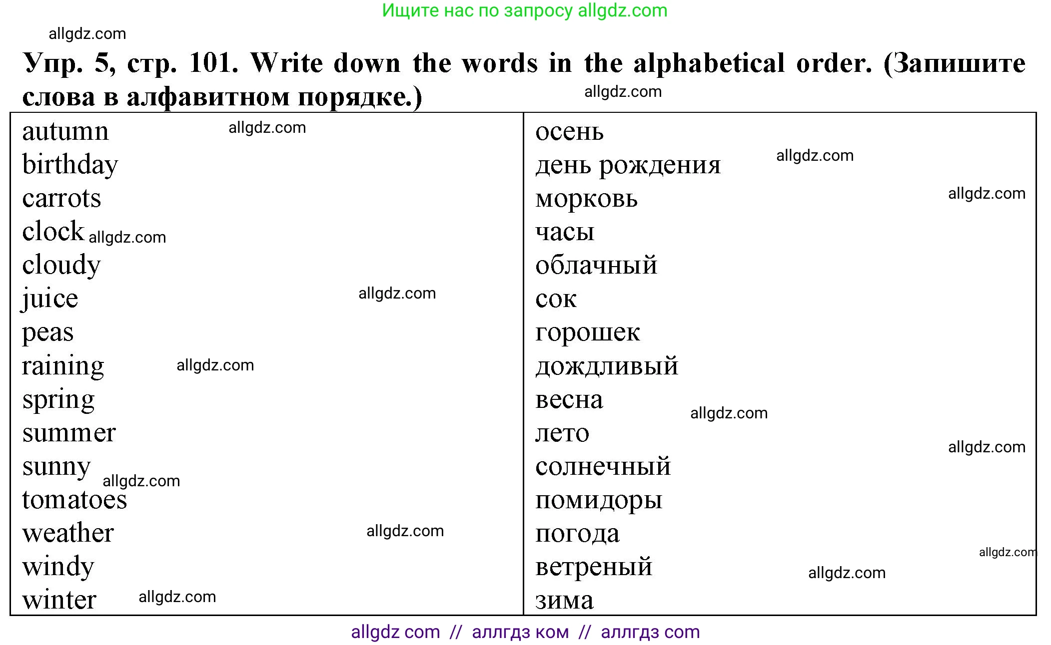 Английский язык (english), 2 класс Сборник упражнений, автор: Котова Марина Петровна, издательство Просвещение, Москва, 2023, белого цвета, страница 101, номер 5, Решение
