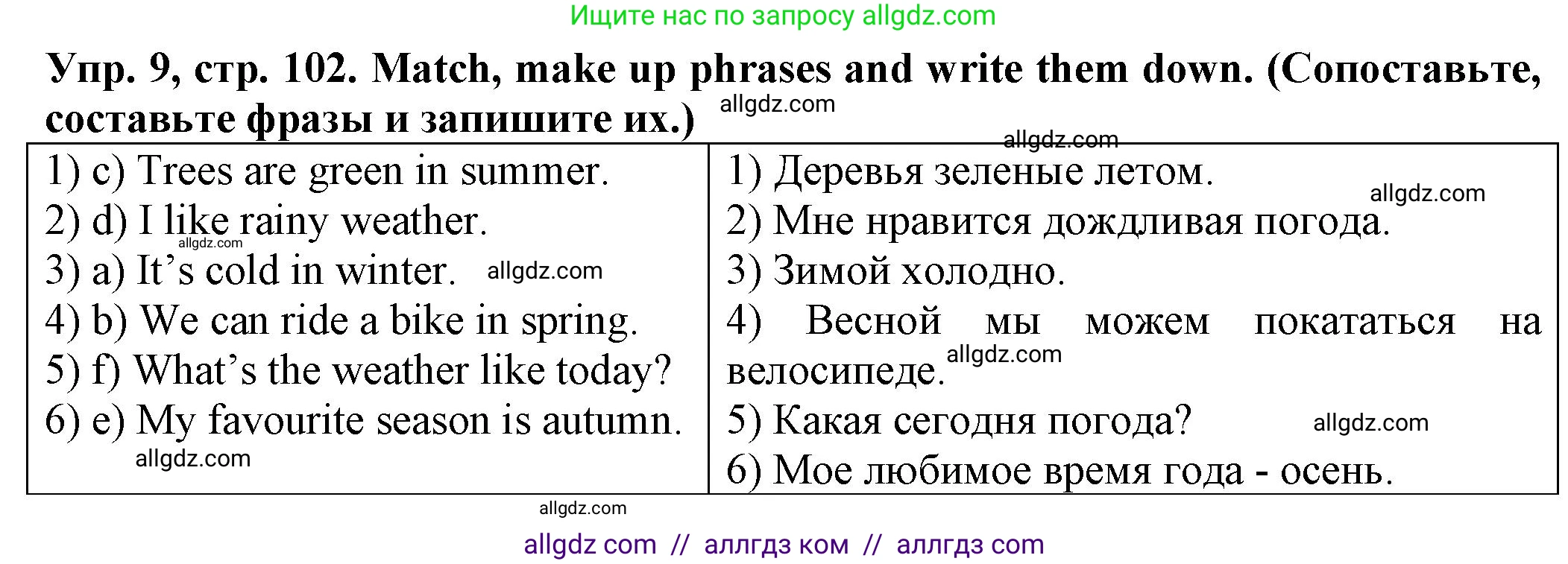 Английский язык (english), 2 класс Сборник упражнений, автор: Котова Марина Петровна, издательство Просвещение, Москва, 2023, белого цвета, страница 102, номер 9, Решение
