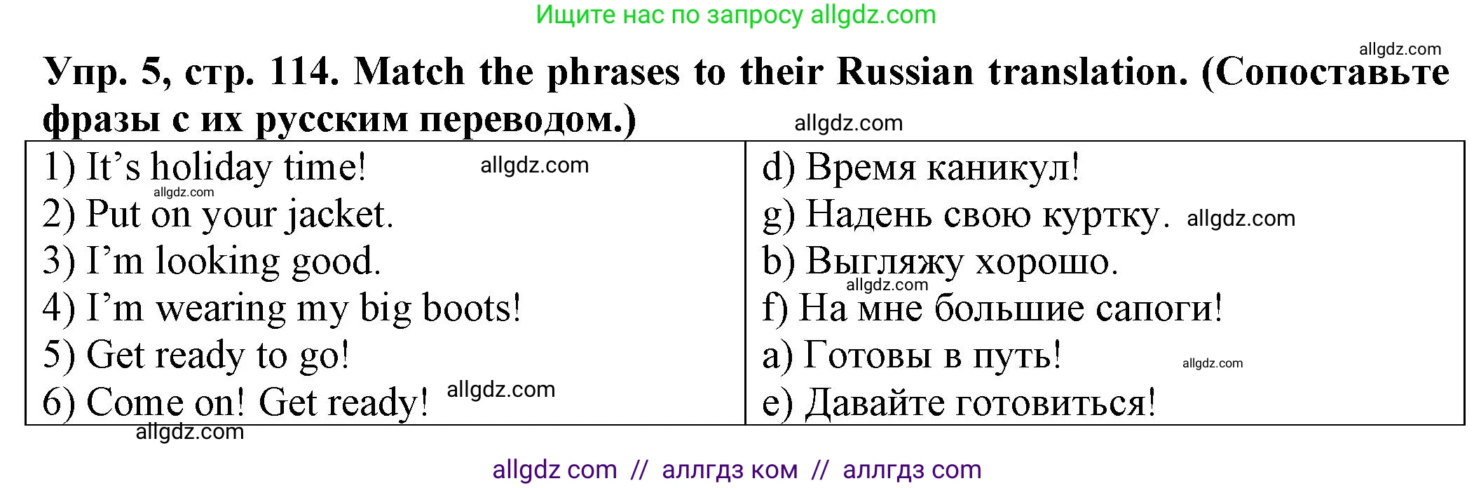 Английский язык (english), 2 класс Сборник упражнений, автор: Котова Марина Петровна, издательство Просвещение, Москва, 2023, белого цвета, страница 114, номер 5, Решение